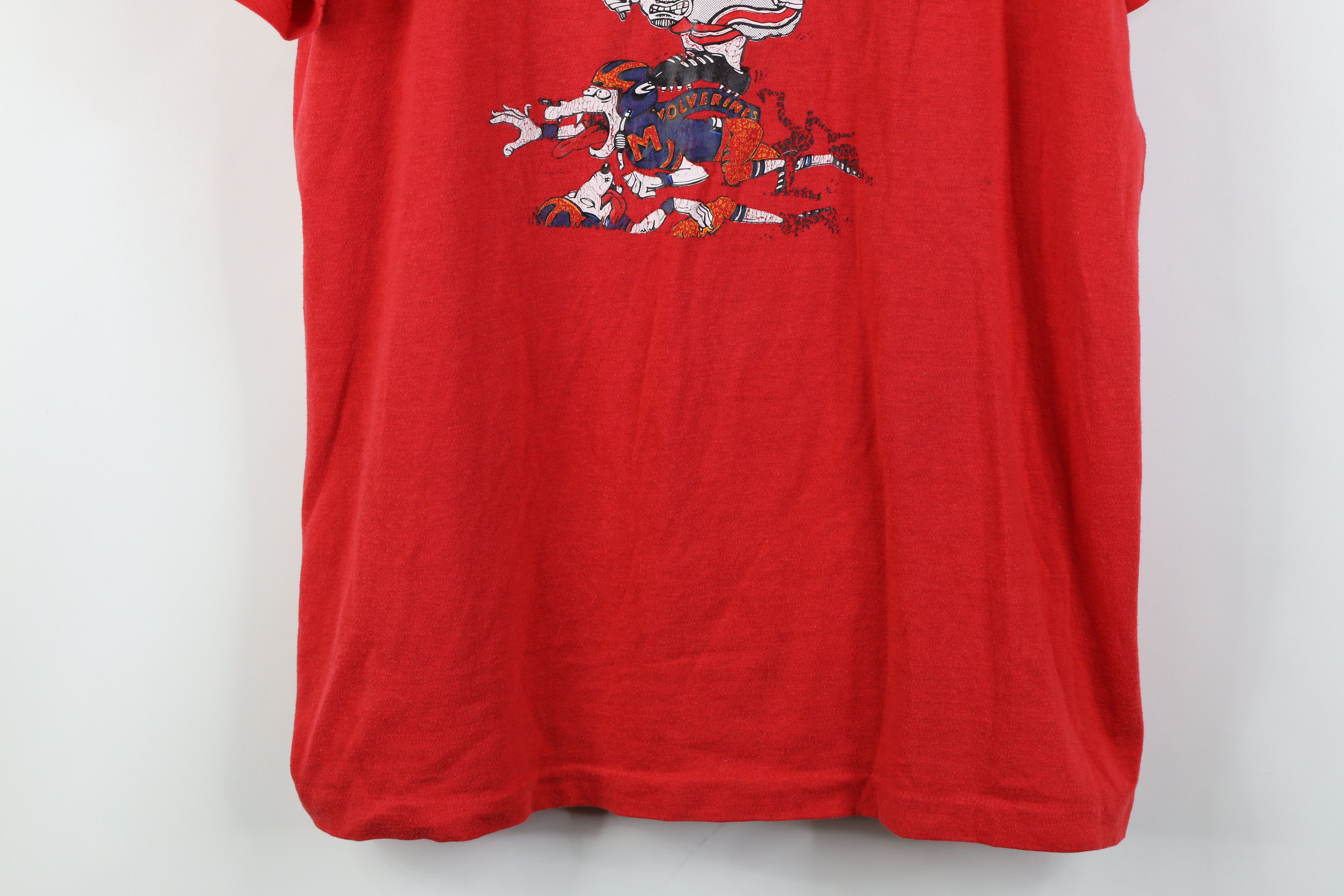 Vintage Vintage 70s University vs University of Michigan T-Shirt Size US L / EU 52-54 / 3 - 3 Thumbnail