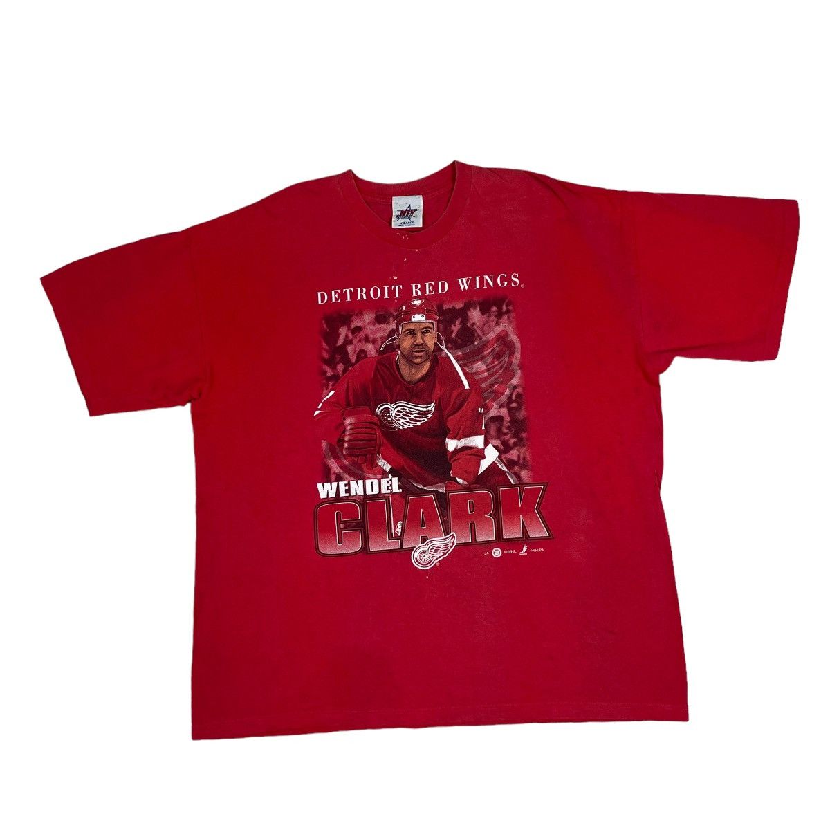 image of vintage Nhl Wendel Clark Detroit Red Wings Tee, Men's (Size 2XL)