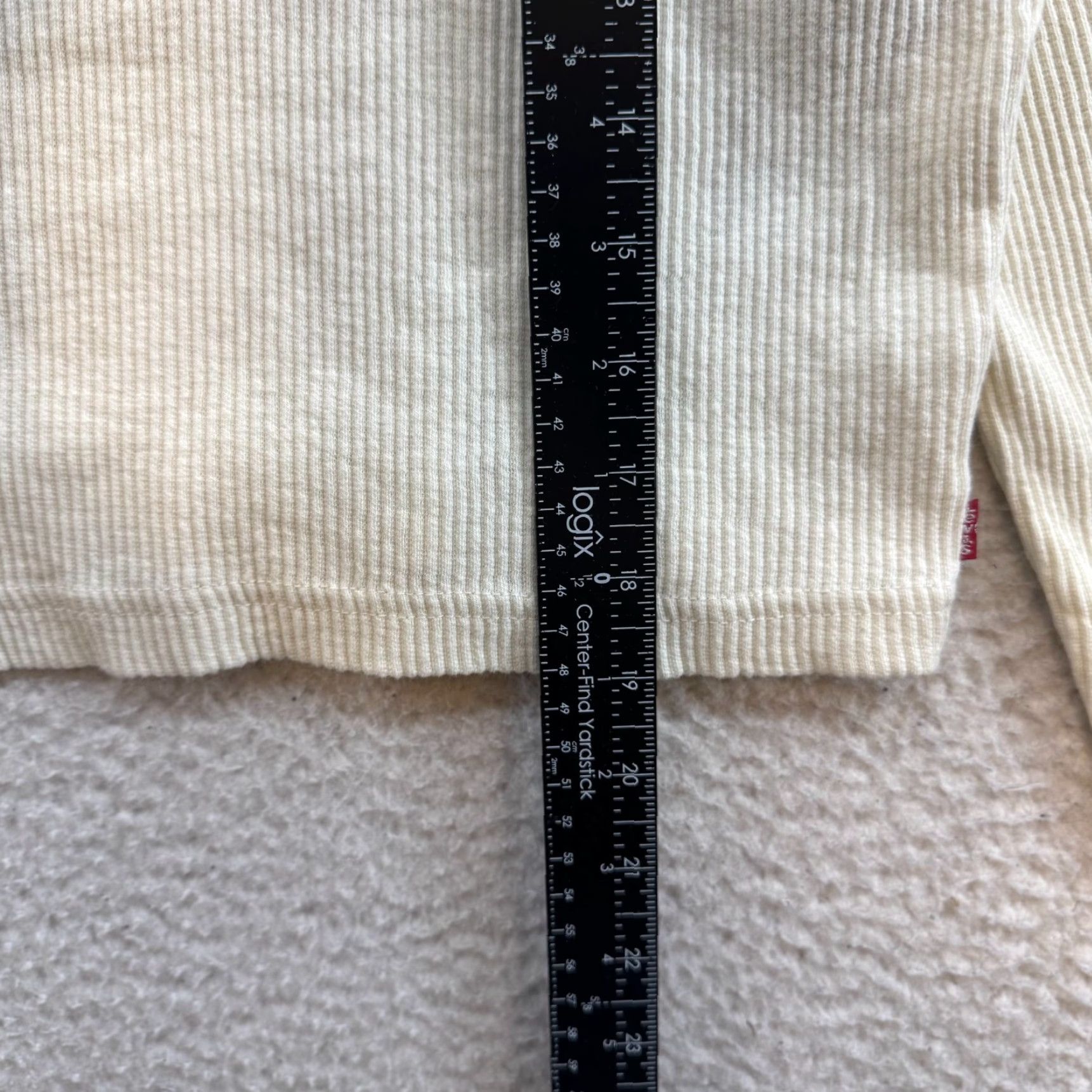 Levi's VINTAGE? Levi's Henley Long Sleeve Top Shirt M Ivory Rib Knit Women Size M / US 6-8 / IT 42-44 - 6 Thumbnail