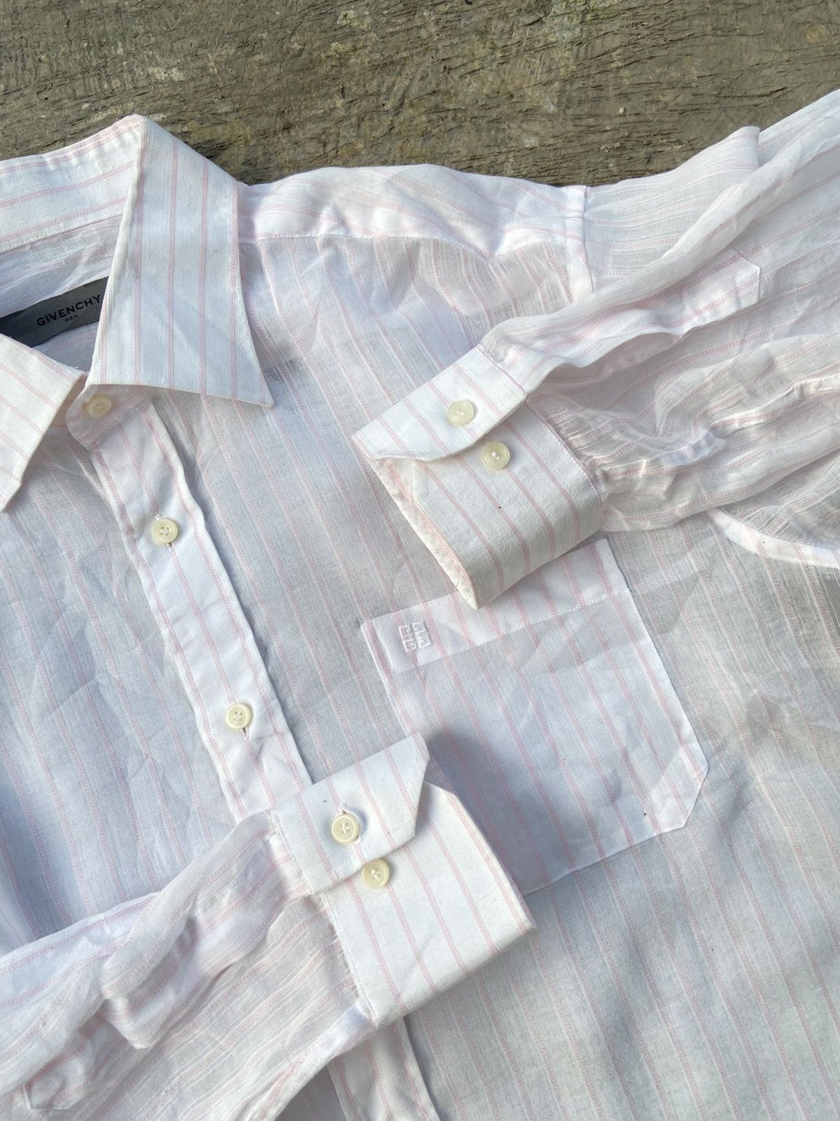 Givenchy 💸NEED GONE💸Givenchy Linen Stripe Button Ups Shirt Size US L / EU 52-54 / 3 - 8 Thumbnail