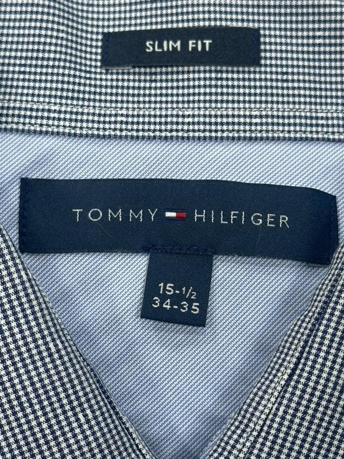 Tommy Hilfiger Tommy Hilfiger Check Slim Button-Up Blue Mens M 15.5/34-35 Size US M / EU 48-50 / 2 - 6 Thumbnail
