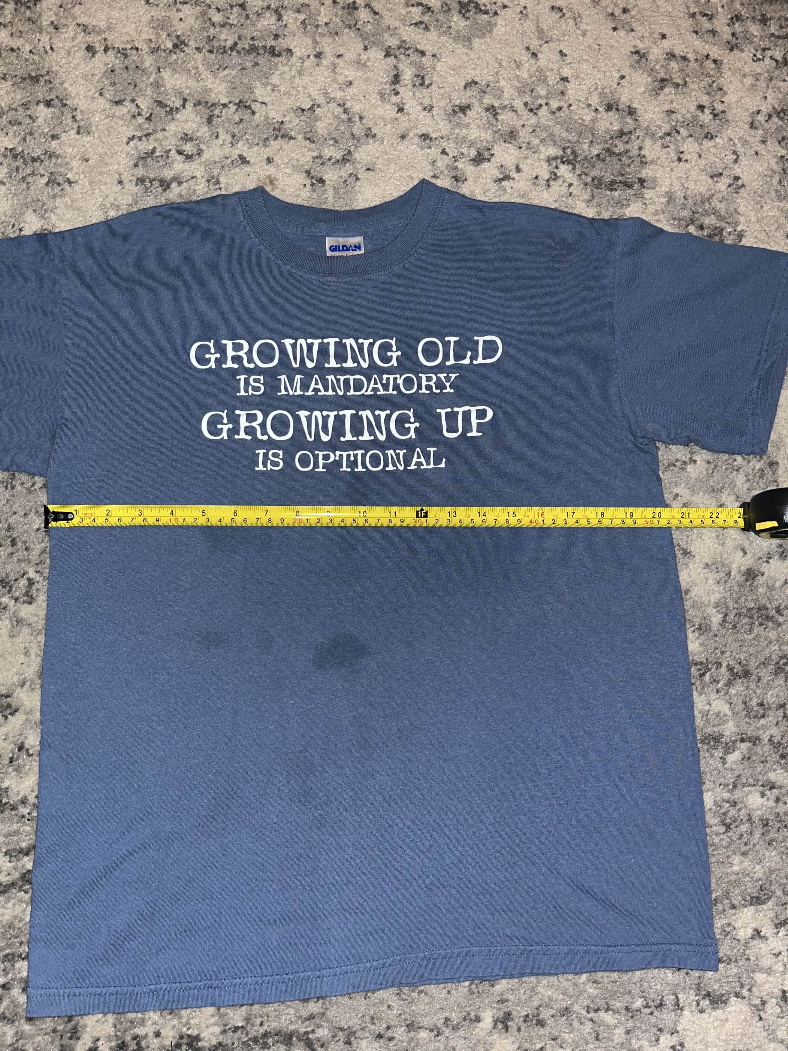 Vintage Y2K Growing Up Is Optional Funny Text Shirt Size US M / EU 48-50 / 2 - 7 Thumbnail