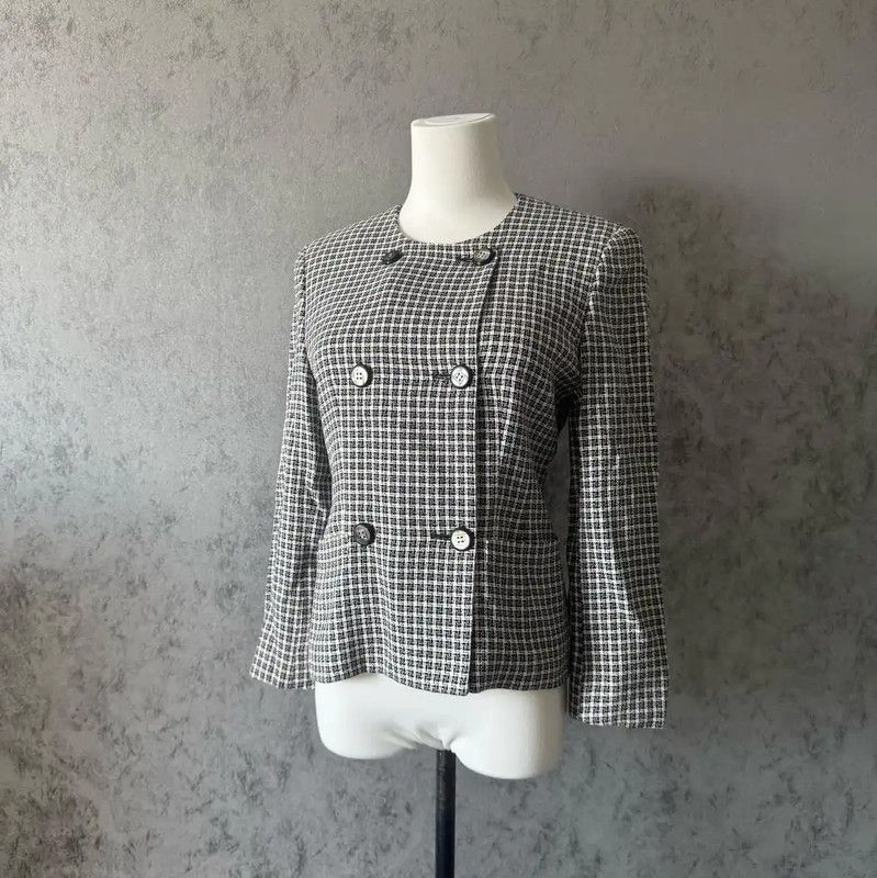 Burberry Burberry Colorblock Wool Blend Houndstooth Short Coat Size M / US 6-8 / IT 42-44 - 1 Thumbnail