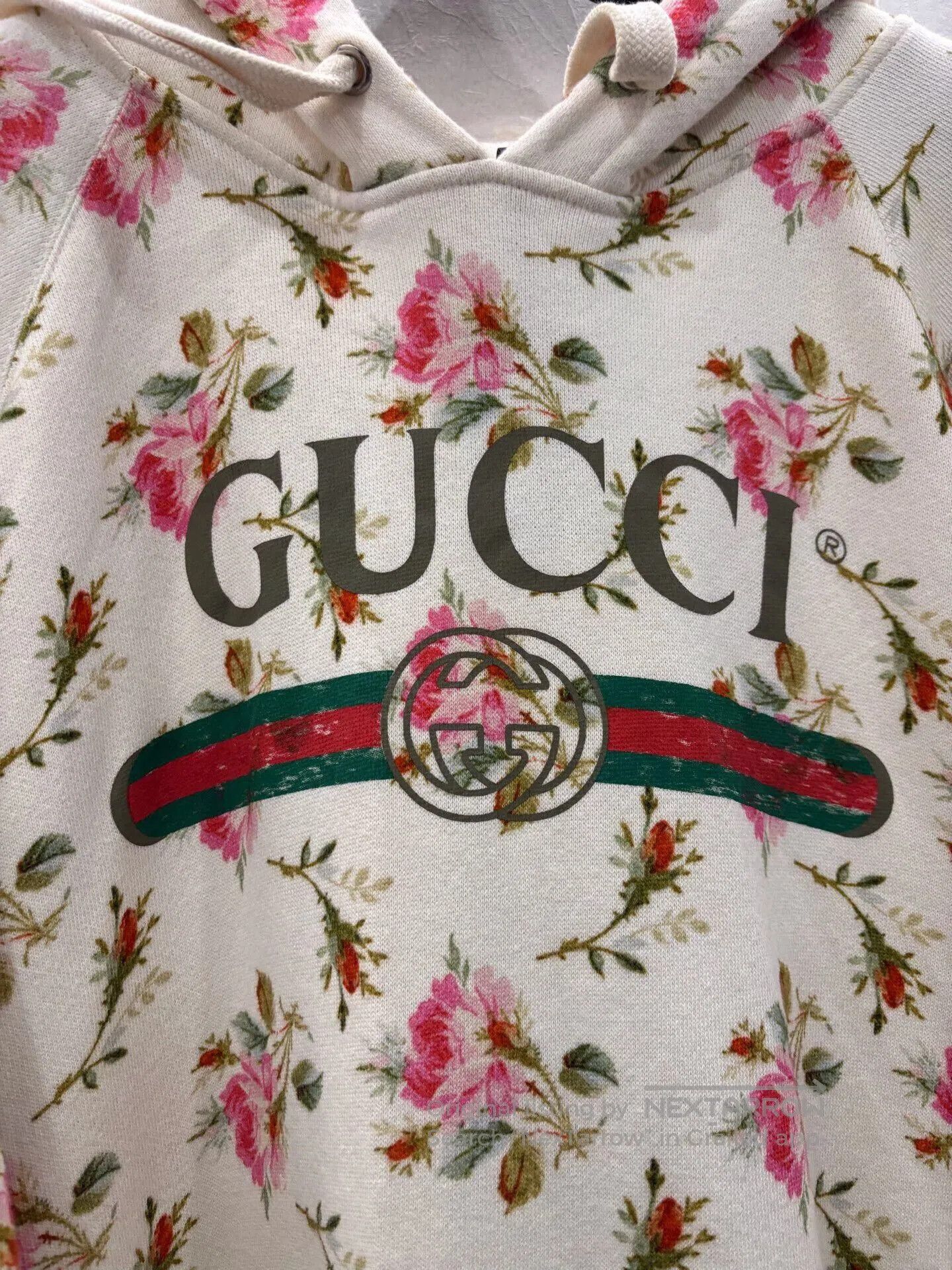 Gucci Gucci Pink Floral Double G White Hoodie. Size XS / US 0-2 / IT 36-38 - 4 Thumbnail