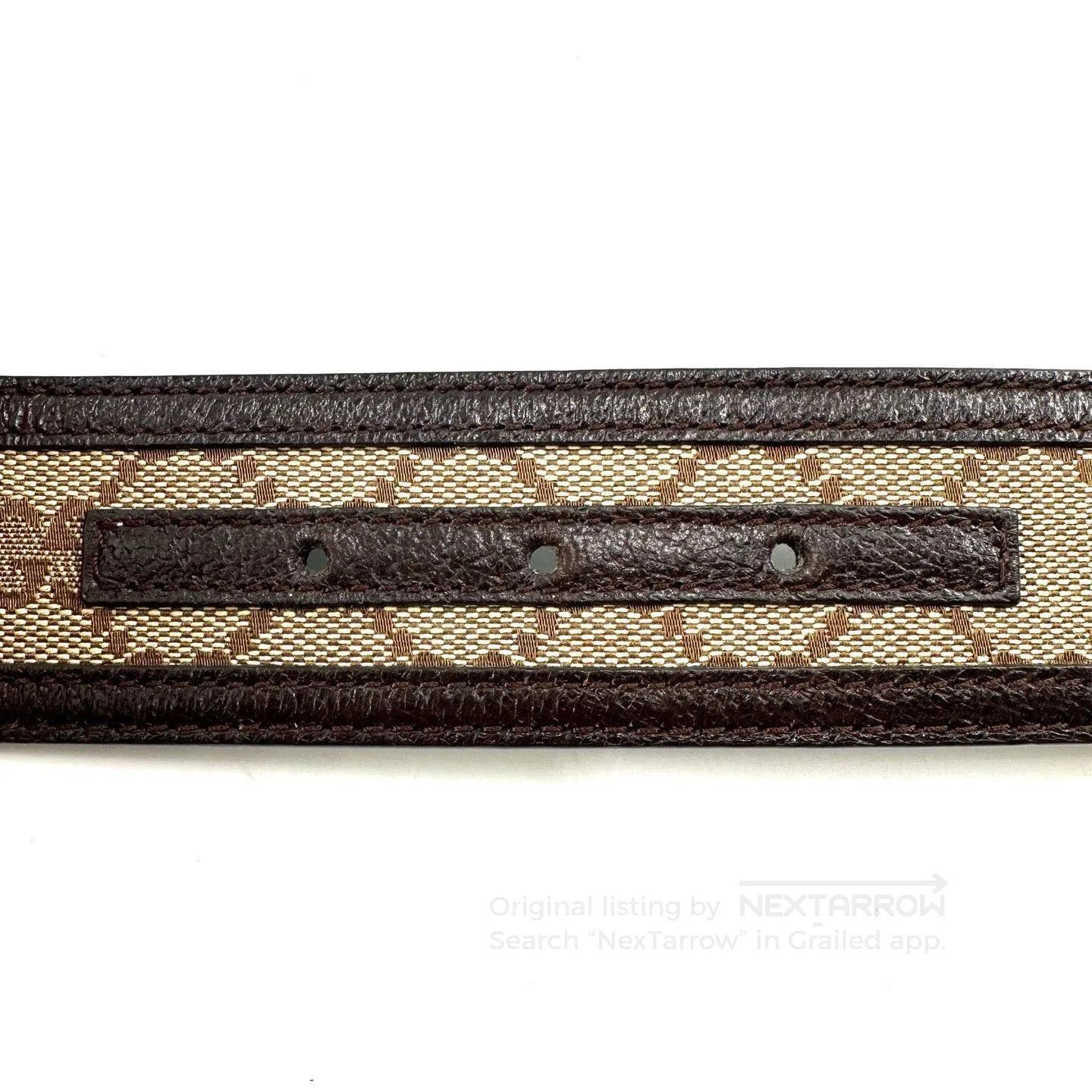 Gucci Gucci Classic Silver Buckle Canvas Belt. Size ONE SIZE - 5 Thumbnail