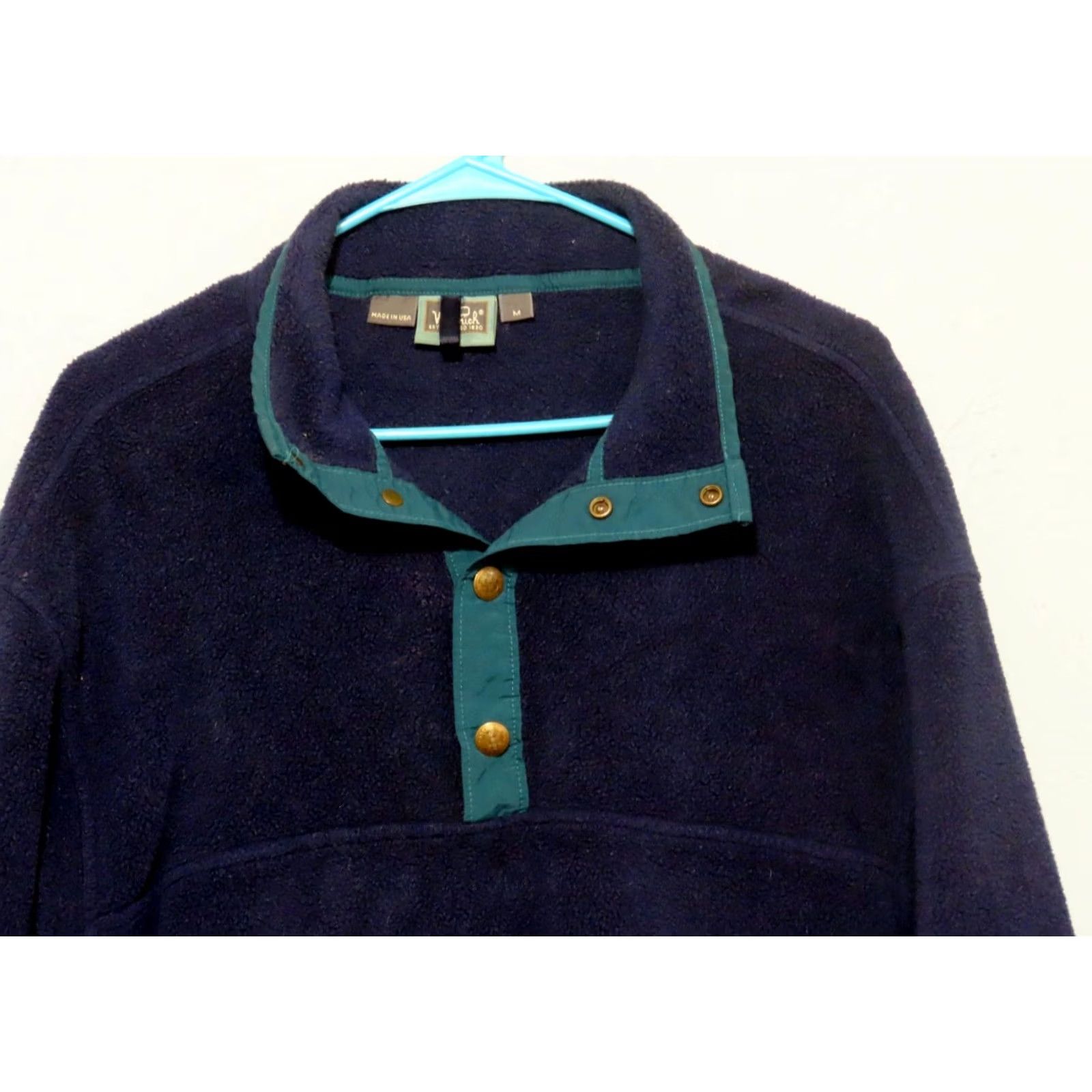 Vintage VINTAGE Woolrich Pullover Shirt M 1/2 Snap Fleece Blue Turquoise 80s Outdoor Men's Size US M / EU 48-50 / 2 - 3 Thumbnail