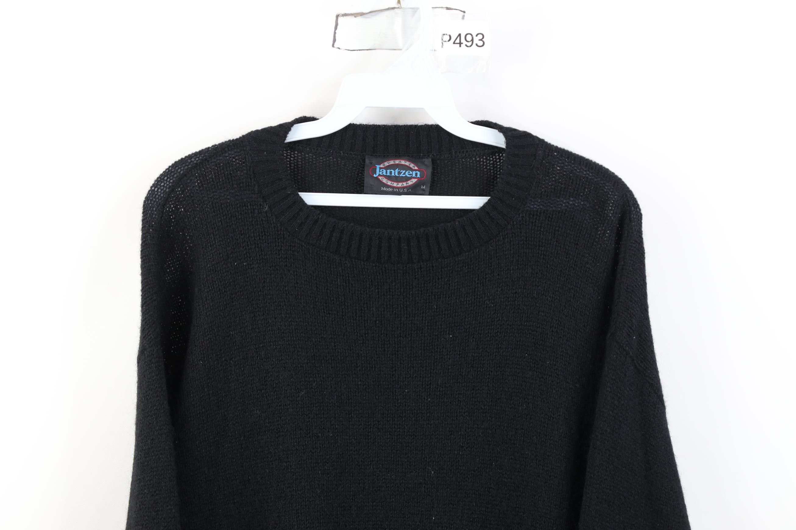 Vintage Vintage 70s Streetwear Wool Blend Knit Sweater Black USA Size US M / EU 48-50 / 2 - 2 Thumbnail