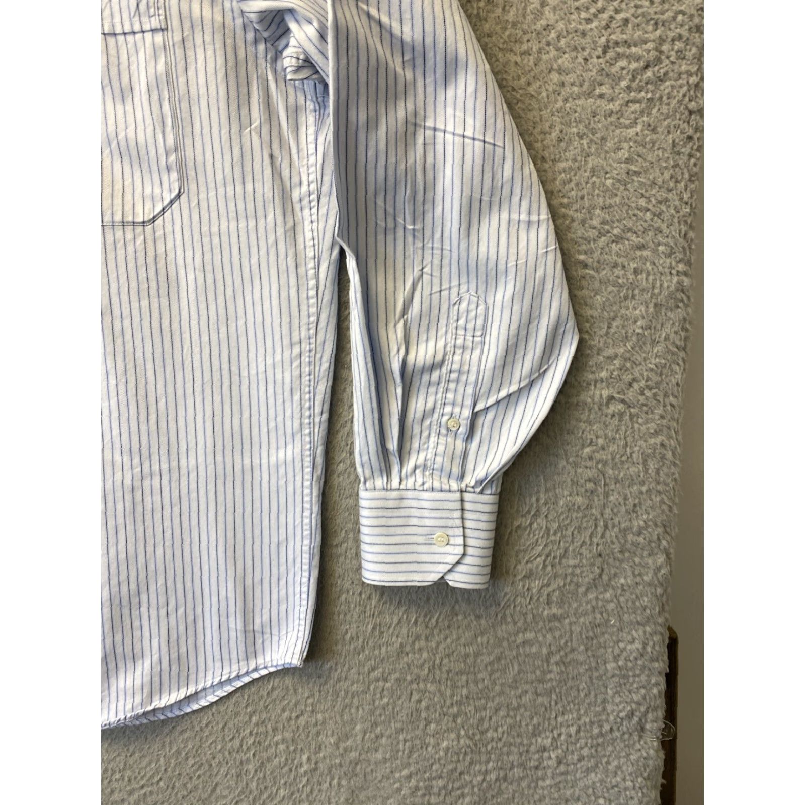 Canali VINTAGE Canali Dress Shirt Men's Blue 16.5 Regular Long Sleeve Button Striped Formal Size 42R - 2 Thumbnail