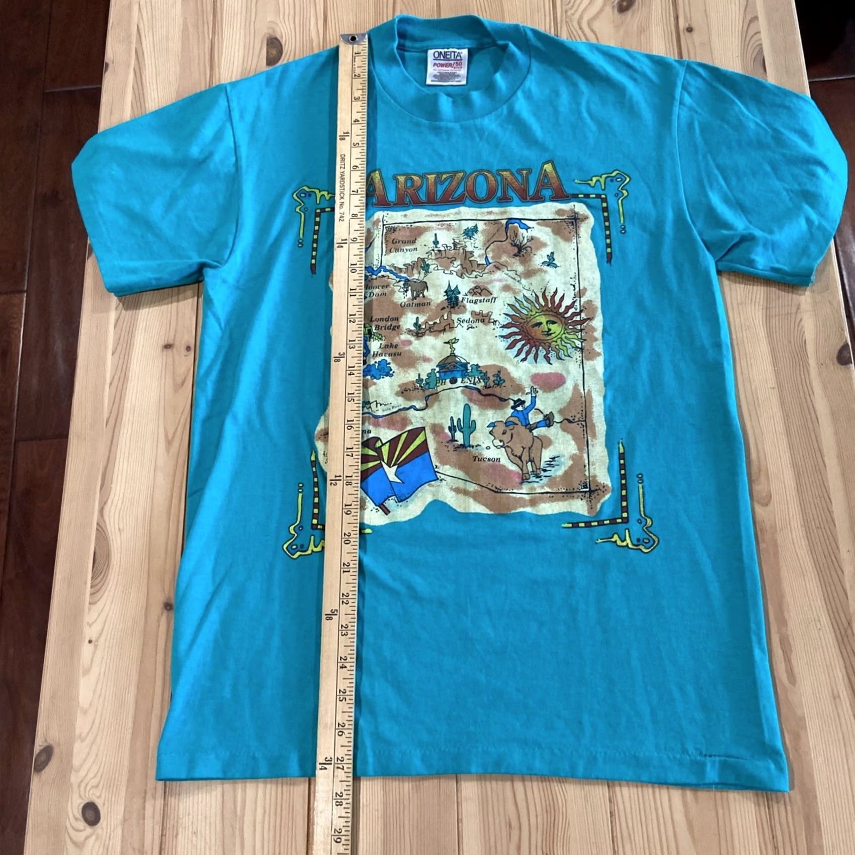 Vintage VINTAGE Arizona T-Shirt Mens M Green Short Sleeve Crew Neck Stitch Logo Desert 90s? Size US M / EU 48-50 / 2 - 4 Thumbnail
