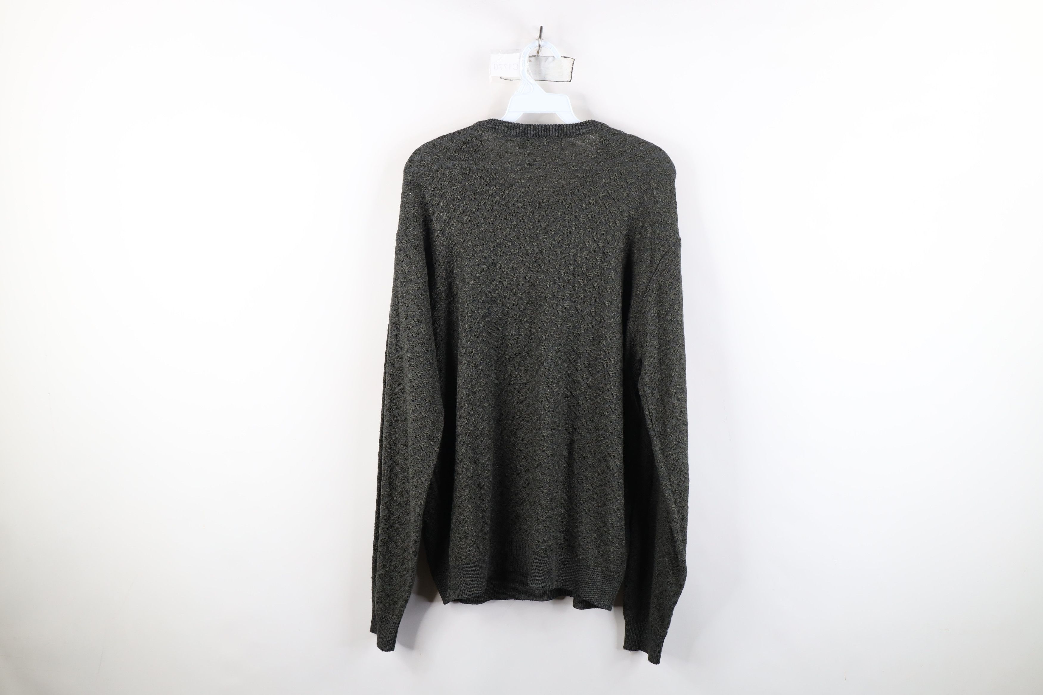 Vintage Vintage 90s Streetwear Diamond Knit Crewneck Sweater Green Size US L / EU 52-54 / 3 - 8 Thumbnail