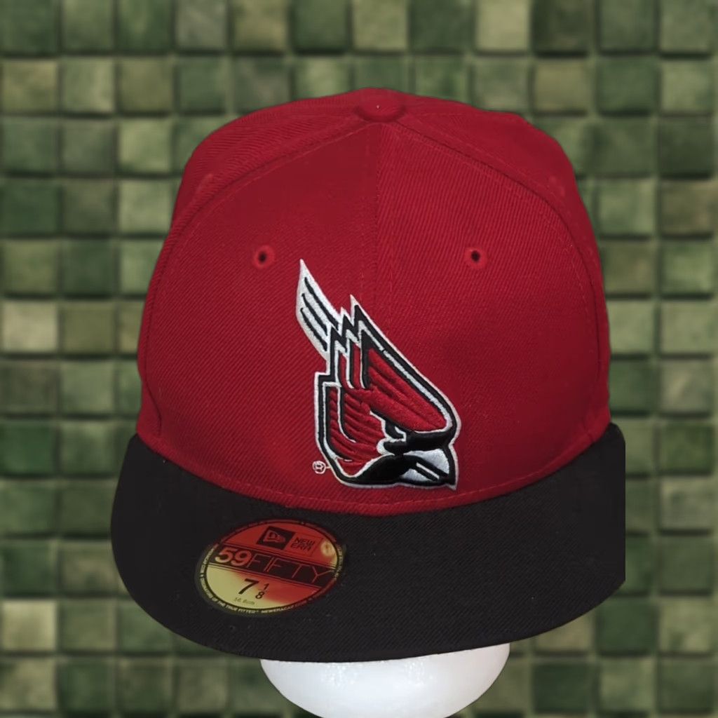 New Era New Era 59fifty Ball State Cardinals Red Black Hat 7 1/8 Wool Flatbill Baseball Cap Mens Size ONE SIZE - 1 Thumbnail
