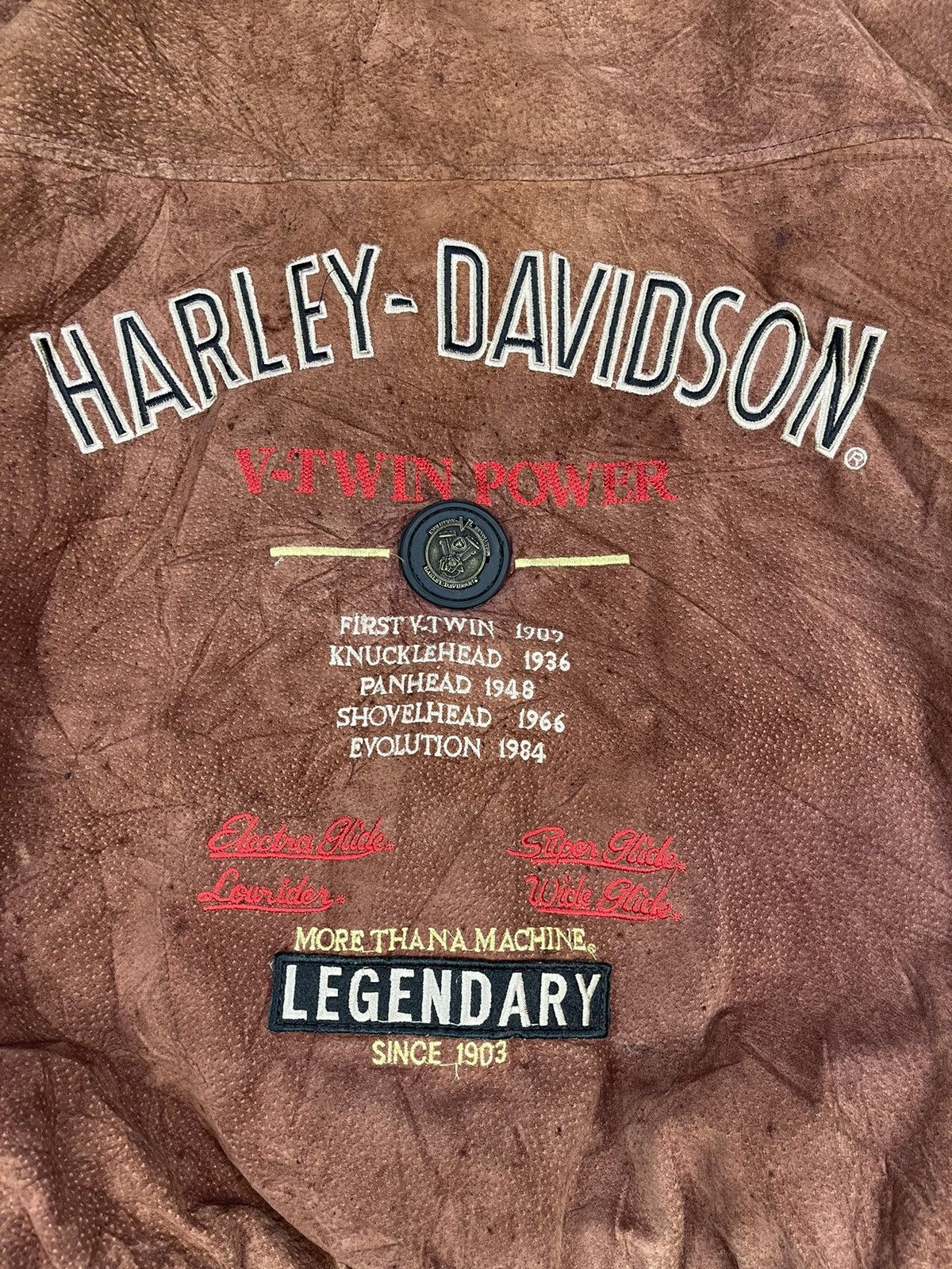 Harley Davidson Vtg Harley Davidson V-Twin Power Leather Bombers Size US XXL / EU 58 / 5 - 2 Thumbnail