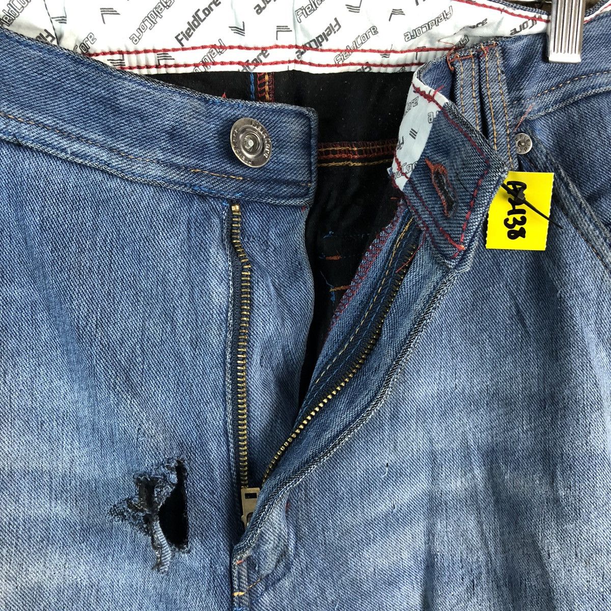 Japanese Brand Field Core Blue Distressed Denim Pants #A2138 Size US 33 - 15 Thumbnail