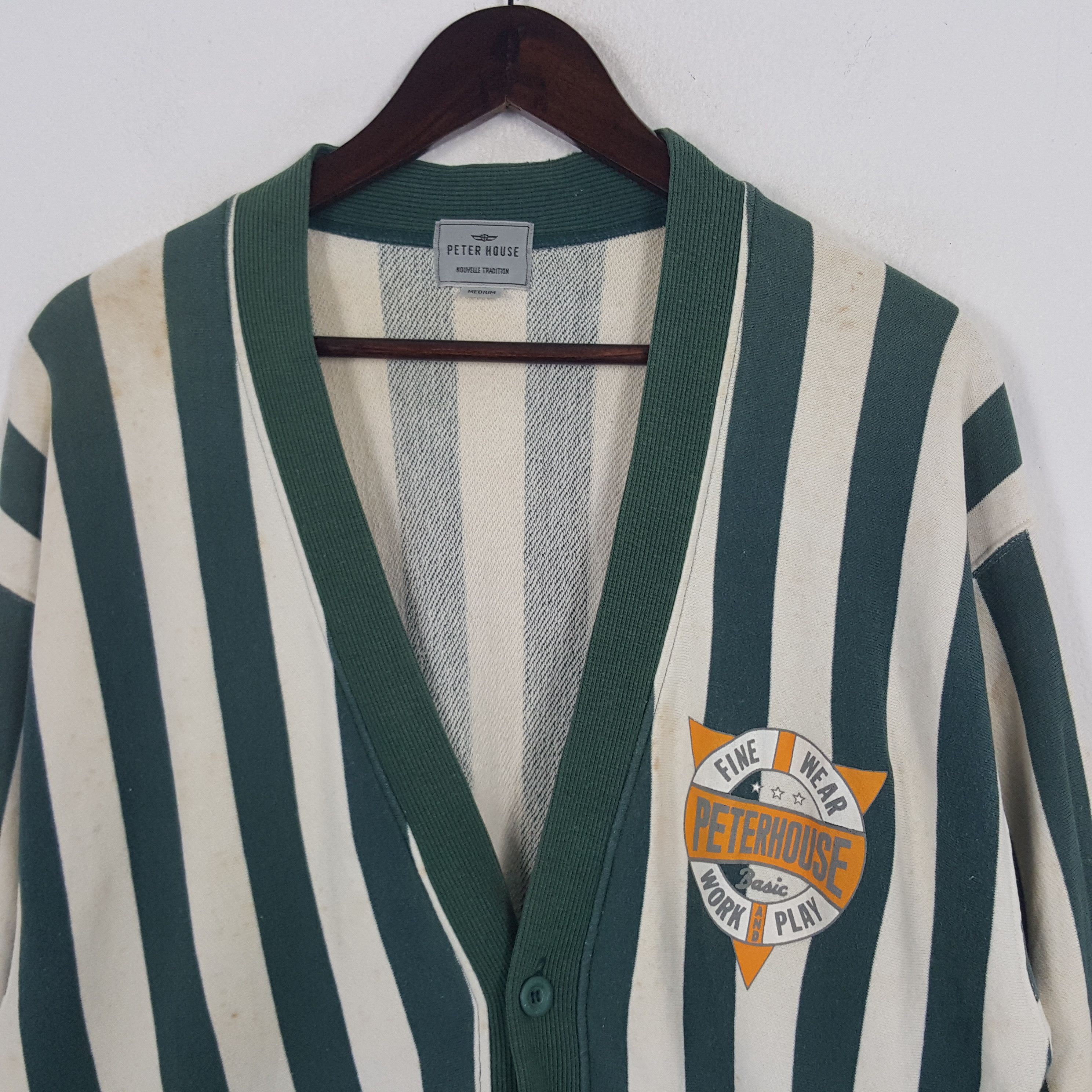 Vintage Vintage Peter House Striped Cardigan Sweater Size US M / EU 48-50 / 2 - 2 Thumbnail