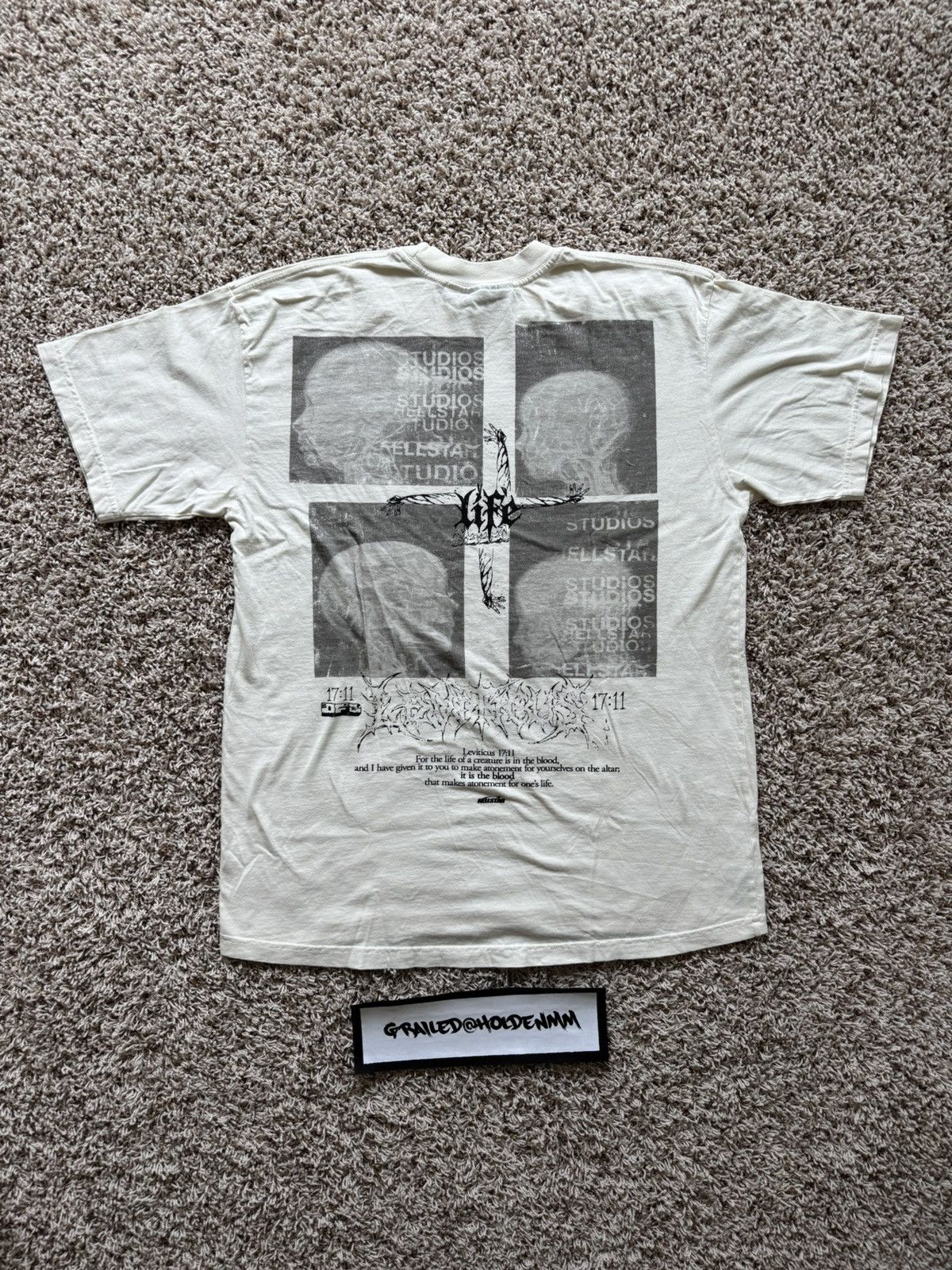 HELLSTAR Hellstar Blood Scan Tee Shirt White Size US M / EU 48-50 / 2 - 1 Thumbnail