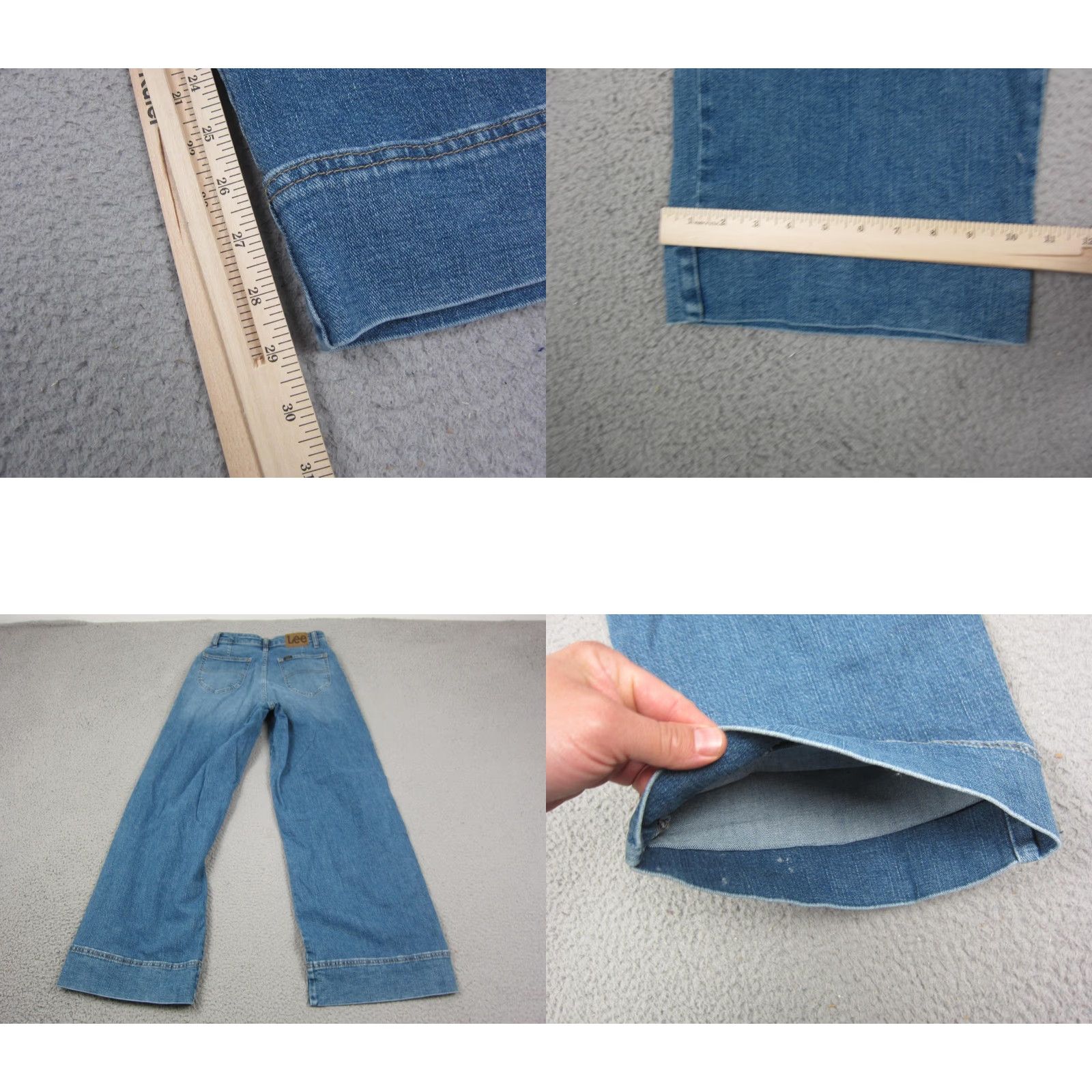 Lee LEE Jeans Womens 6 Medium Blue Denim Legendary Wide Leg Low Rise Baggy Loose Shirt Size 28" / US 6 / IT 42 - 9 Thumbnail