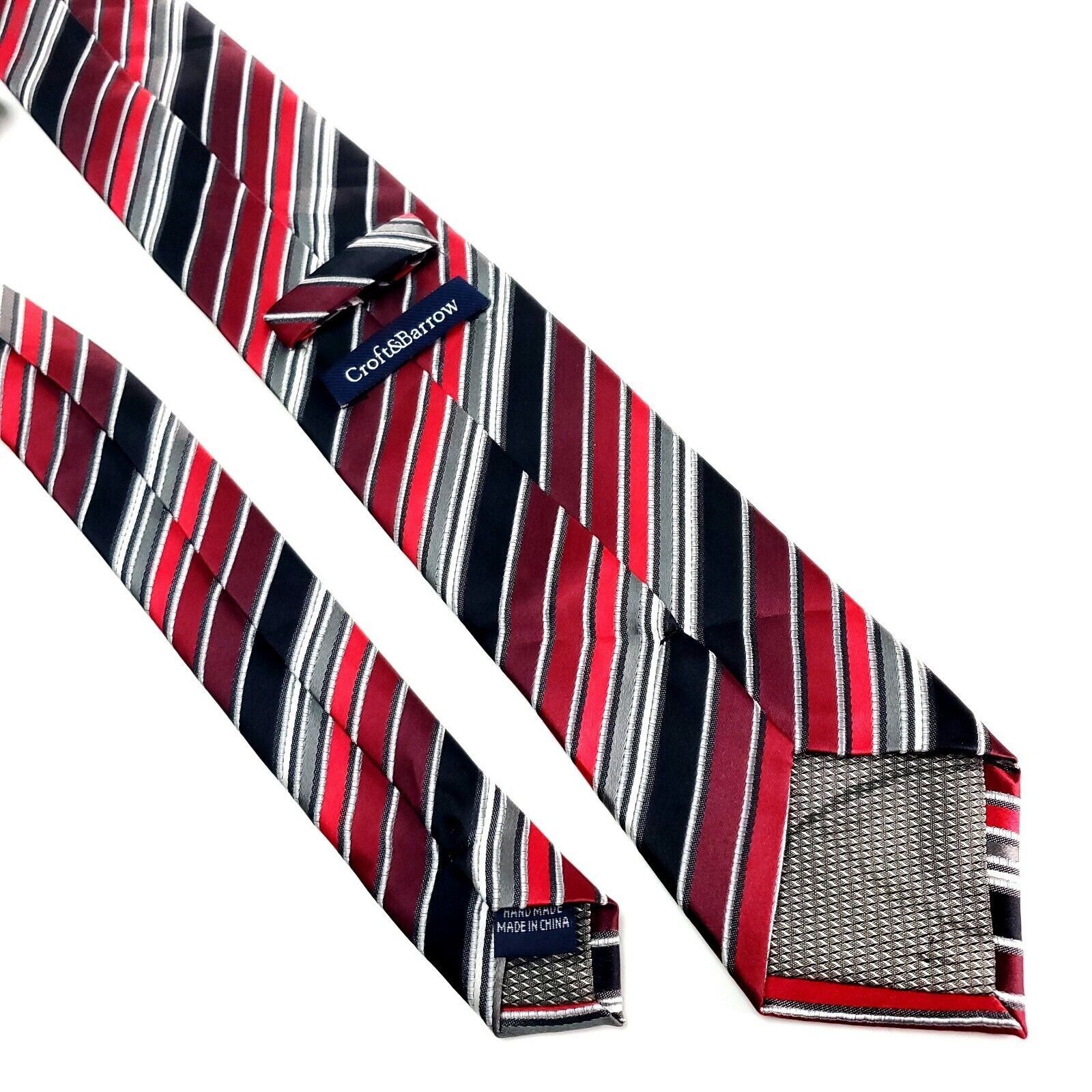 Croft & Barrow Croft & Barrow Polyester Tie Red Black Striped Size ONE SIZE - 5 Thumbnail
