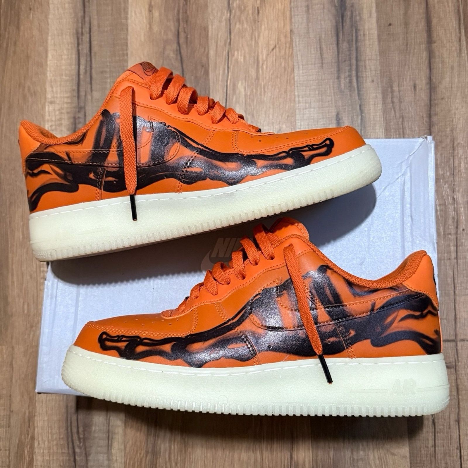 Nike Nike Air Force 1 Low Orange Skeleton Size US 9.5 / EU 42-43 - 2 Thumbnail