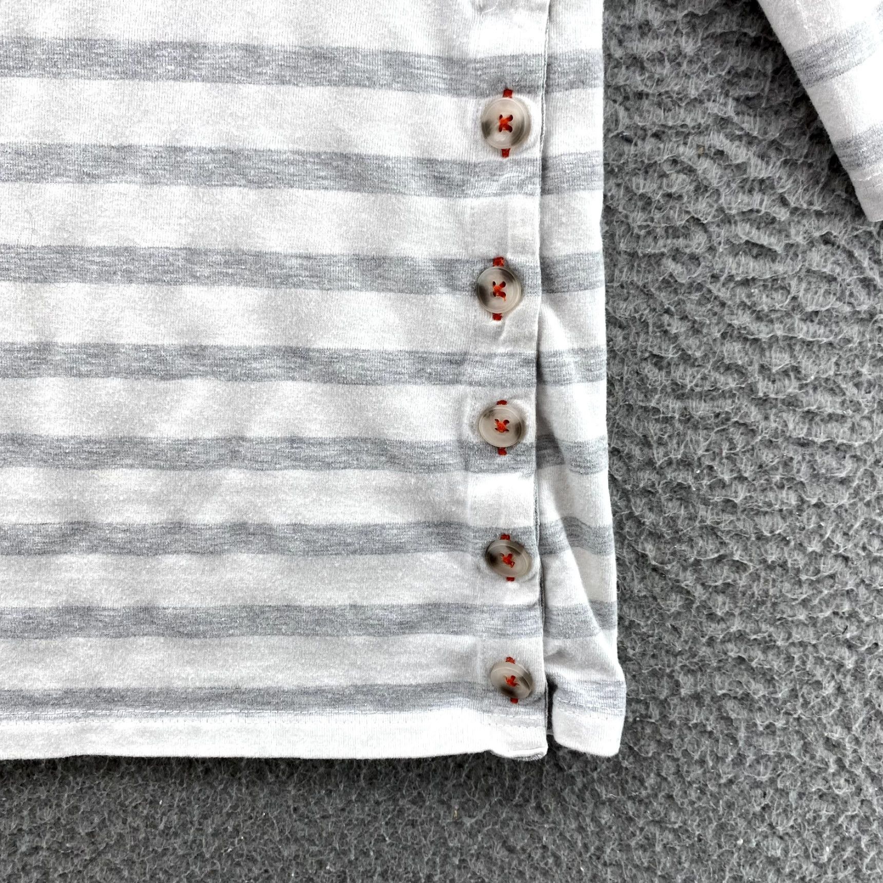 Vintage Maeve Shirt Women's Med Gray Striped Nautical Preppy Academia 3/4 Sleeve Casual Boat Classic Teacher Vintage No Size M / US 6-8 / IT 42-44 - 6 Thumbnail