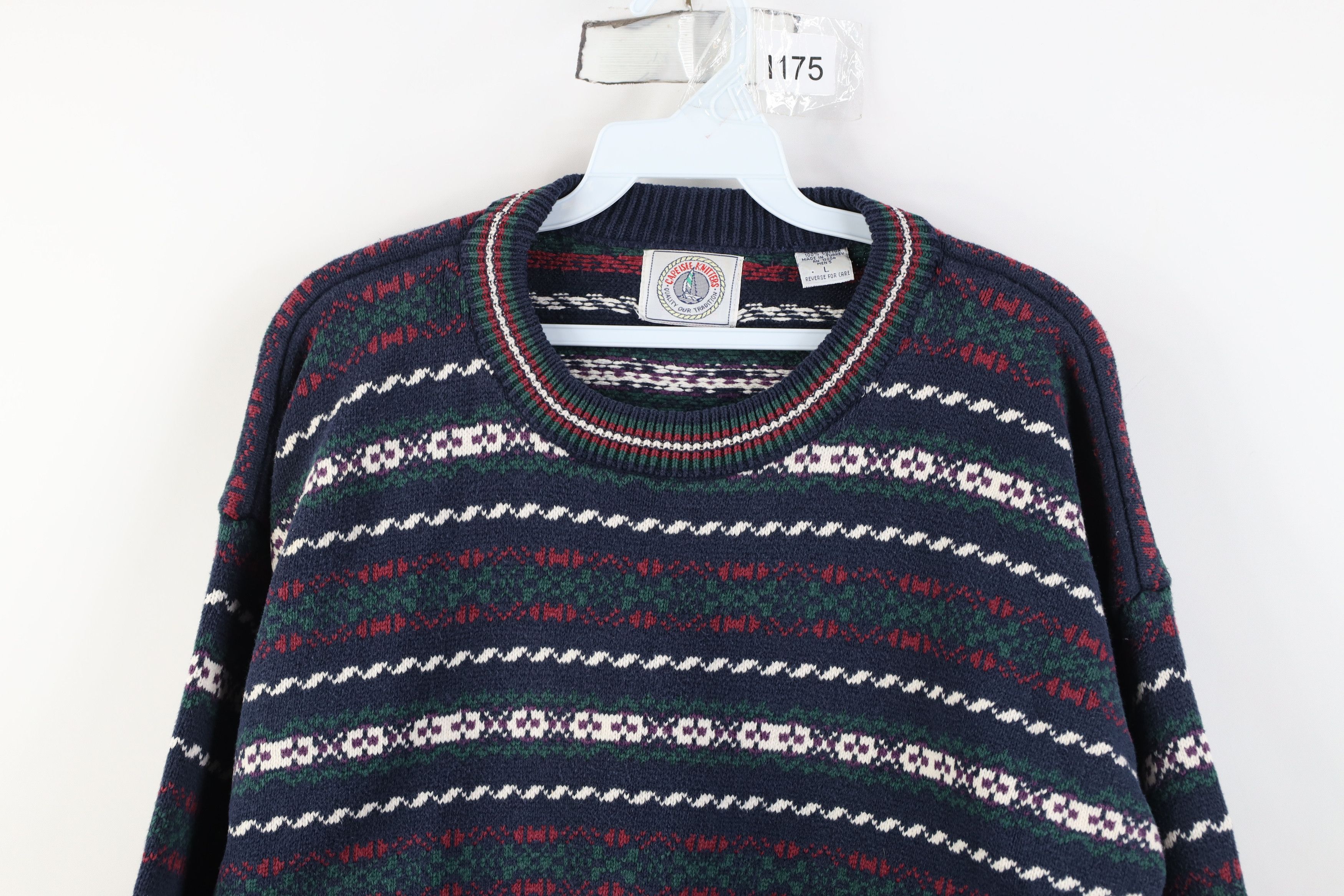 Vintage Vintage 90s Streetwear Fair Isle Knit Crewneck Sweater Size US L / EU 52-54 / 3 - 2 Thumbnail