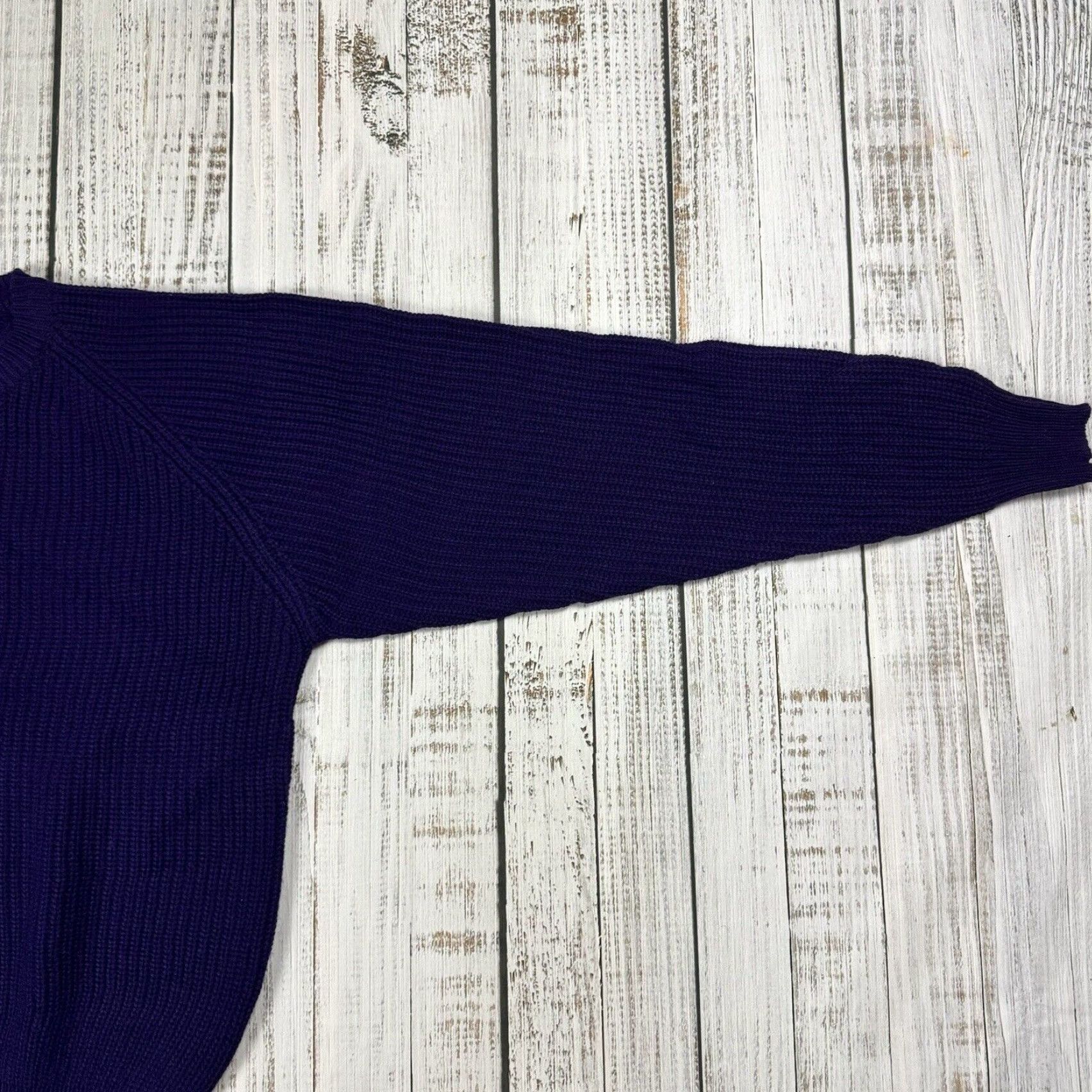 Sears VTG Sears Purple Pullover Sweater - Acrylic Chunky Knit - 90s / 80s Dad Style - Men's XL - Solid Crew Neck - Vintage Knitwear Size US XL / EU 56 / 4 - 4 Thumbnail