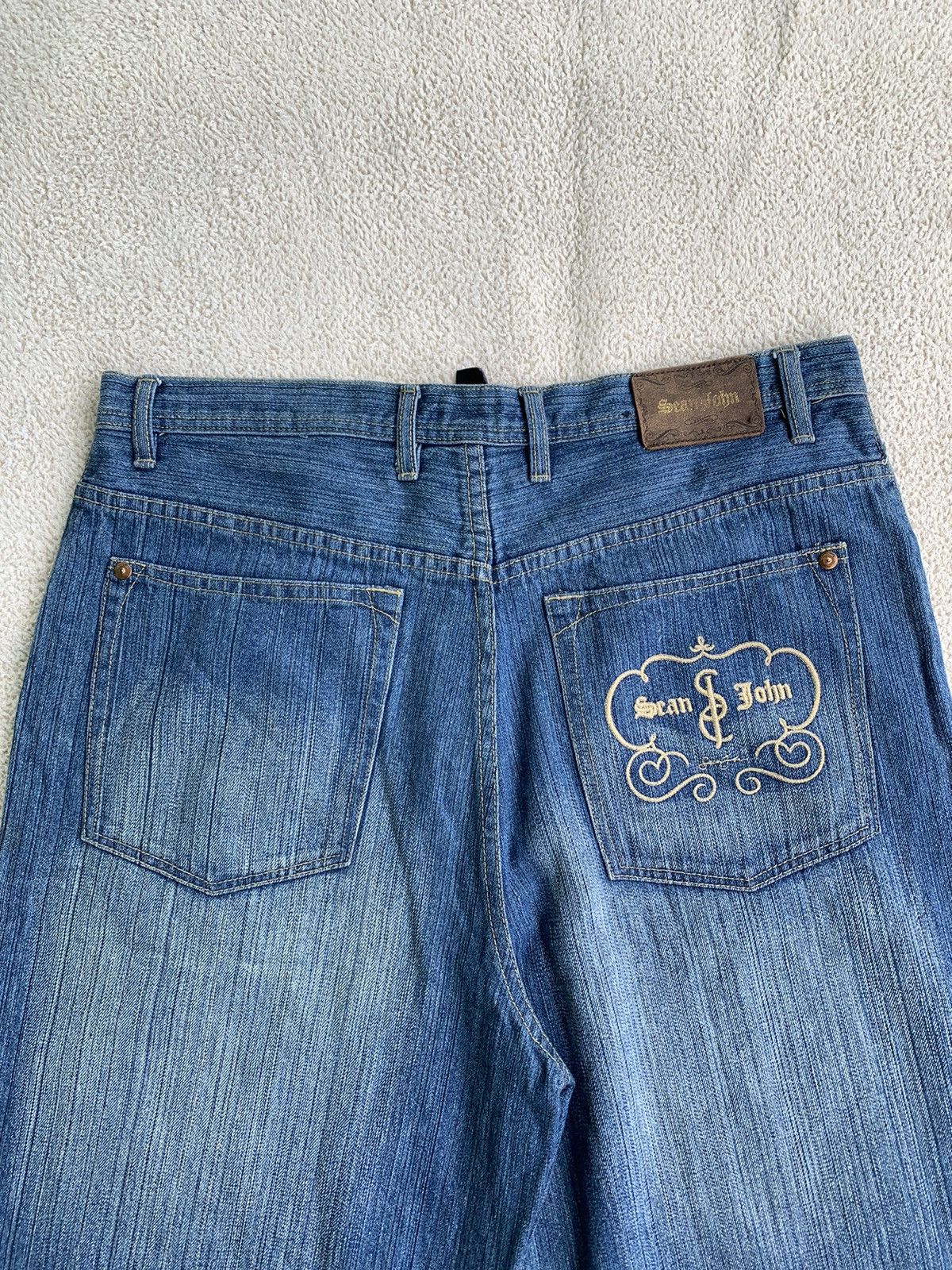 Japanese Brand × Vintage vtg y2k sean jhon denim baggy short pants Size US 34 / EU 50 - 3 Thumbnail