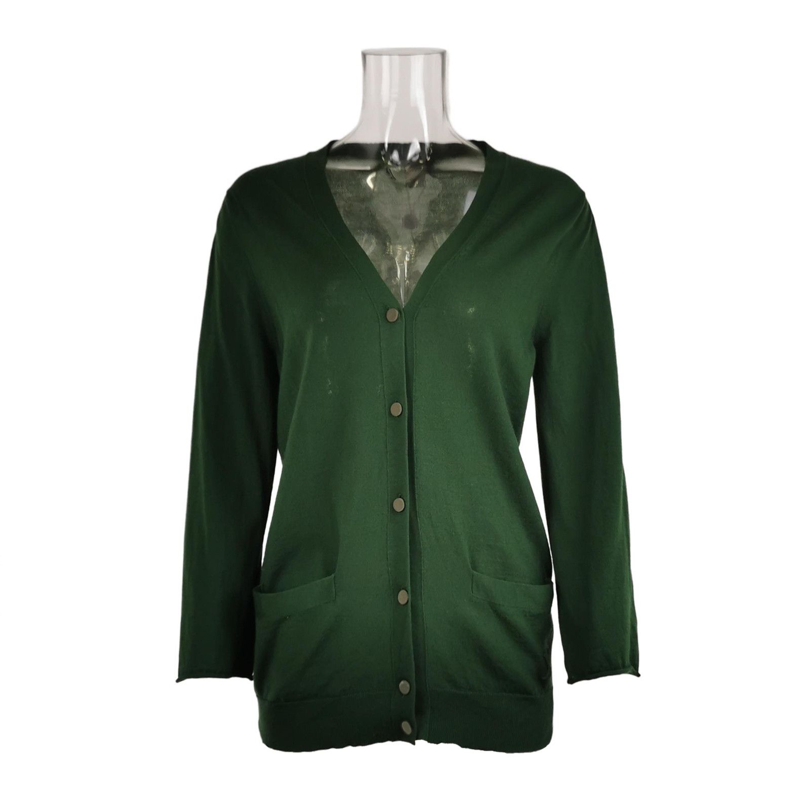 Louis Vuitton Louis Vuitton Green Wool V-Neck Cardigan Size M Size M / US 6-8 / IT 42-44 - 1 Thumbnail
