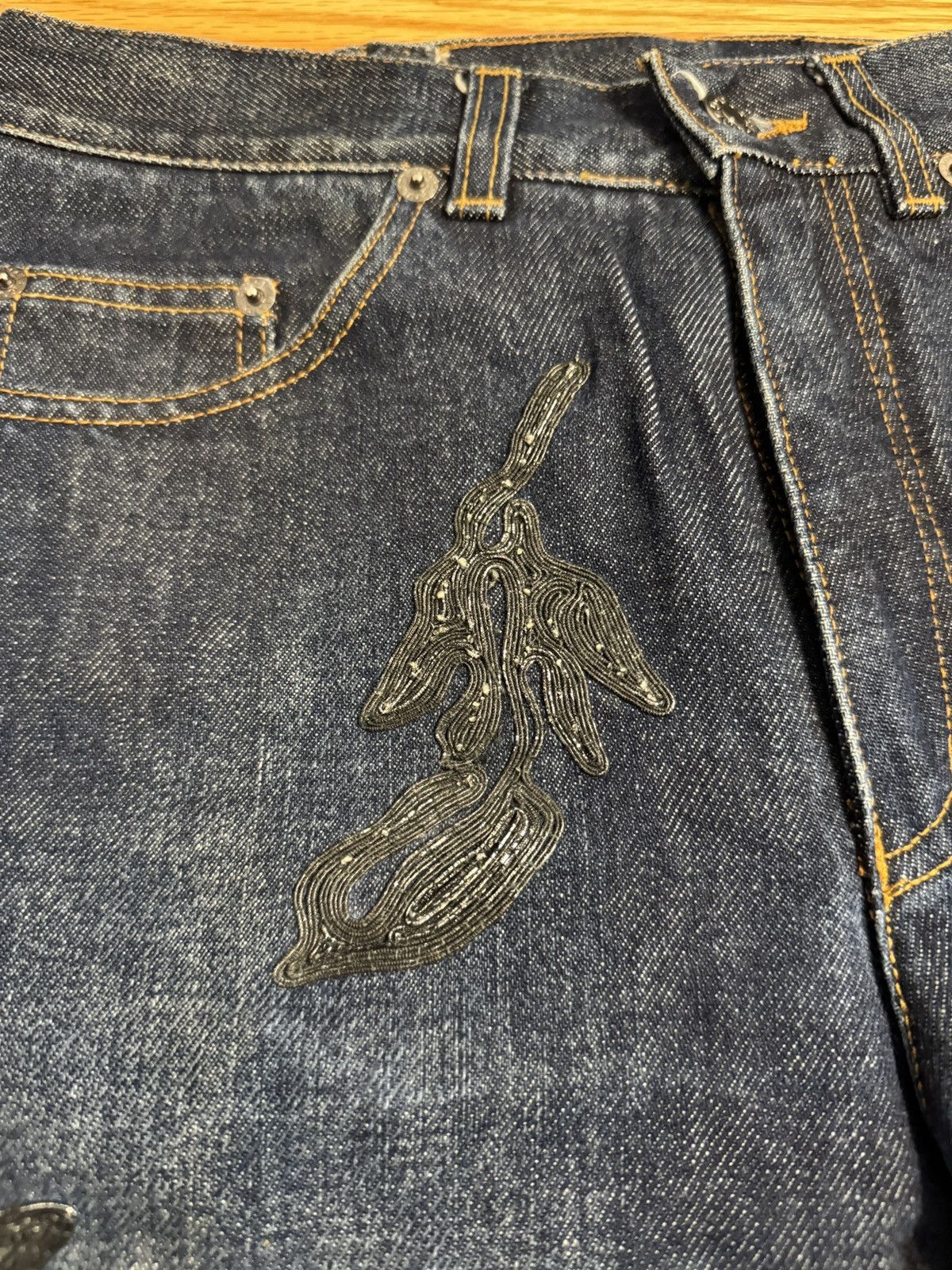 Gucci × Tom Ford Tom Ford Gucci Floral Denim 1999 Size US 28 / EU 44 - 4 Thumbnail