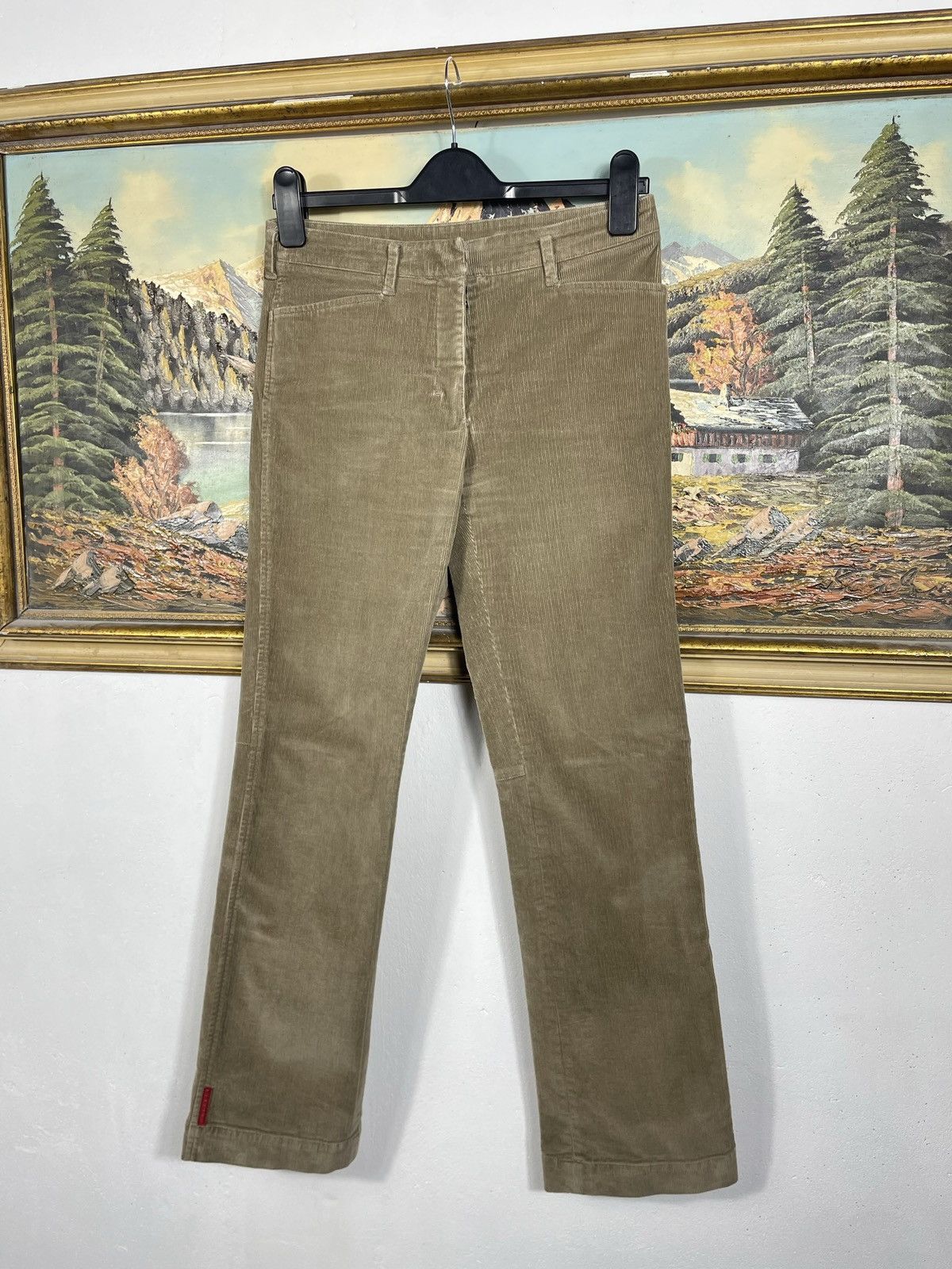 Prada Prada Vintage Y2k Brown Corduroy Trousers Pants Red Tab Size 28" / US 6 / IT 42 - 2 Thumbnail