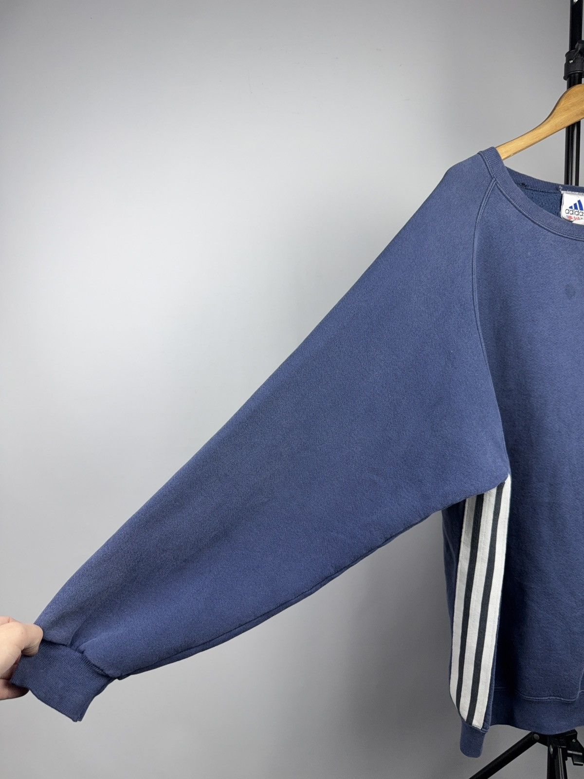 Adidas Retro 90s Adidas Vintage 3-Stripes Navy Sweatshirt Crewneck Size US XL / EU 56 / 4 - 5 Thumbnail