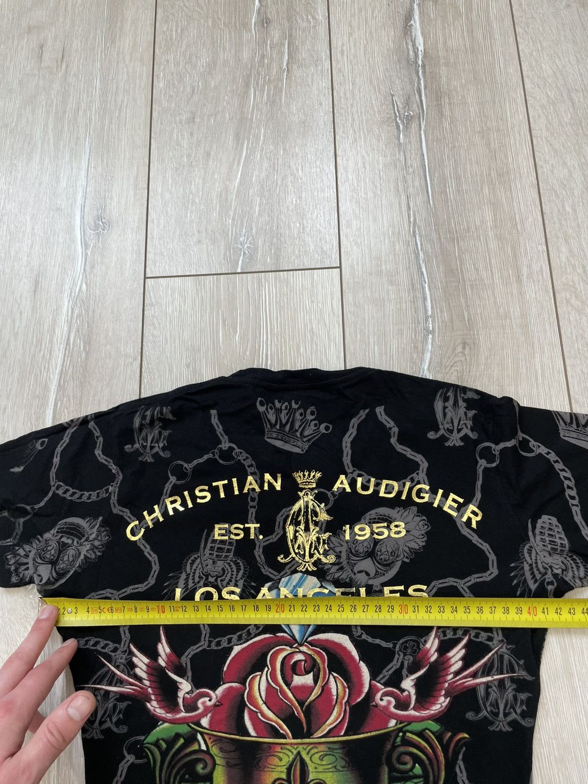 Christian Audigier Christian Audigier Shirt Black All Over Print Gold Skull Size S / US 4 / IT 40 - 11 Thumbnail