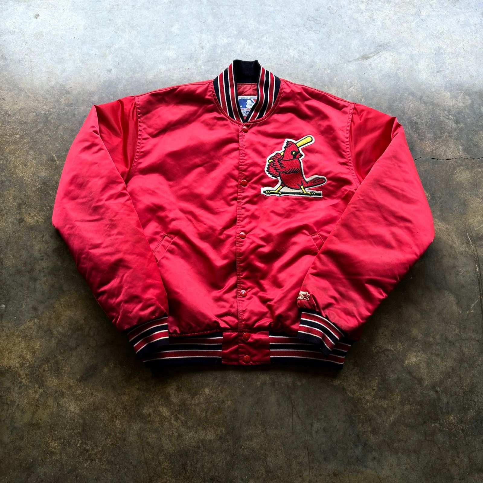 MLB × Starter × Vintage Vintage 80s Cardinals Satin Starter Jacket Size US L / EU 52-54 / 3 - 1 Thumbnail
