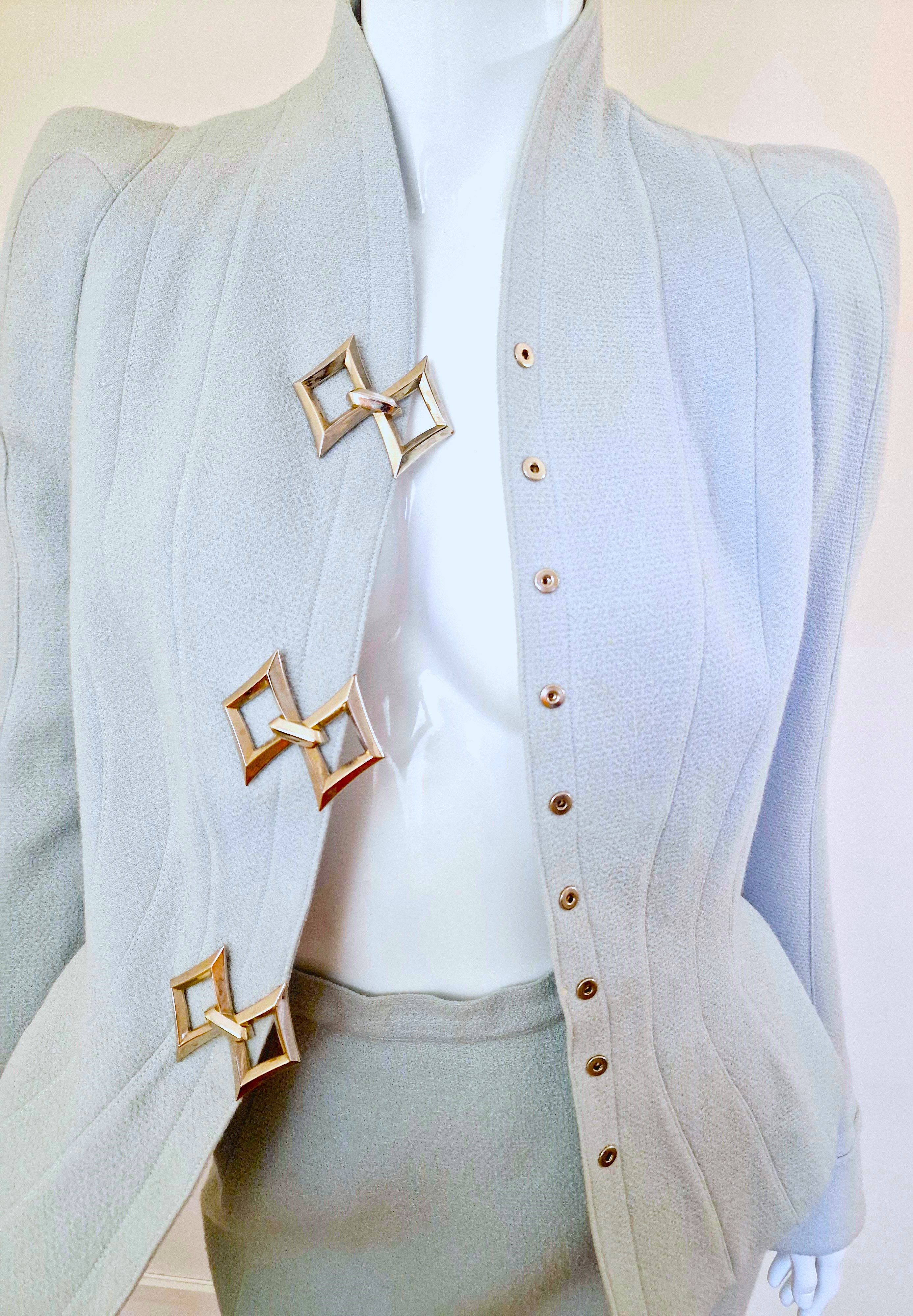 Thierry Mugler Thierry Mugler Metal Star Blue Couture XS Small Dress Suit Size XS / US 0-2 / IT 36-38 - 11 Thumbnail
