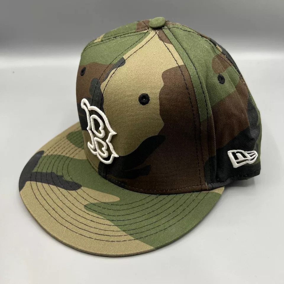 New Era Boston Red Sox Hat Men Camo 9Fifty New Era Snap Back Cap M-L Size ONE SIZE - 2 Thumbnail