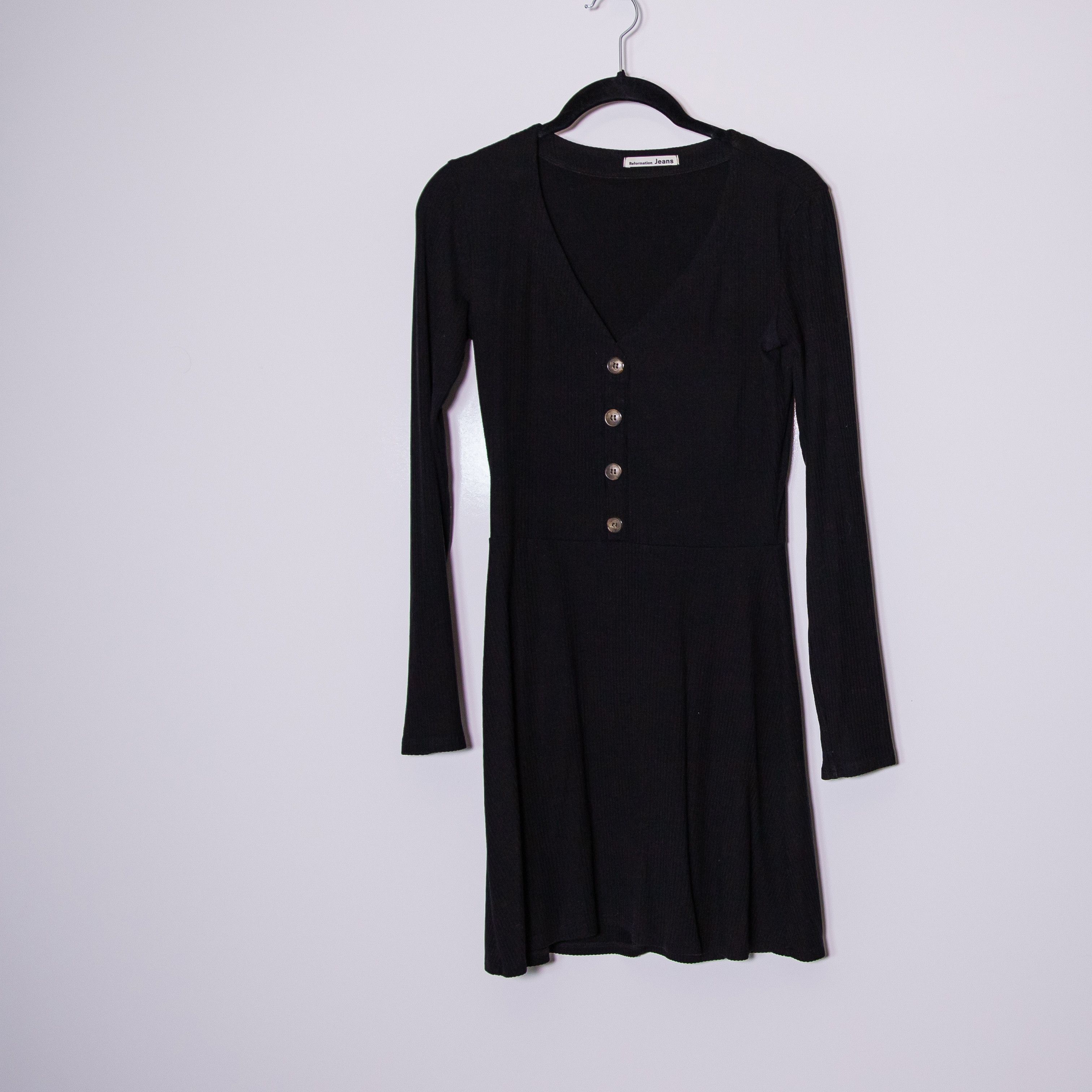 Reformation Reformation Tam Ribbed Knit Stretch Henley Size M / US 6-8 / IT 42-44 - 1 Thumbnail