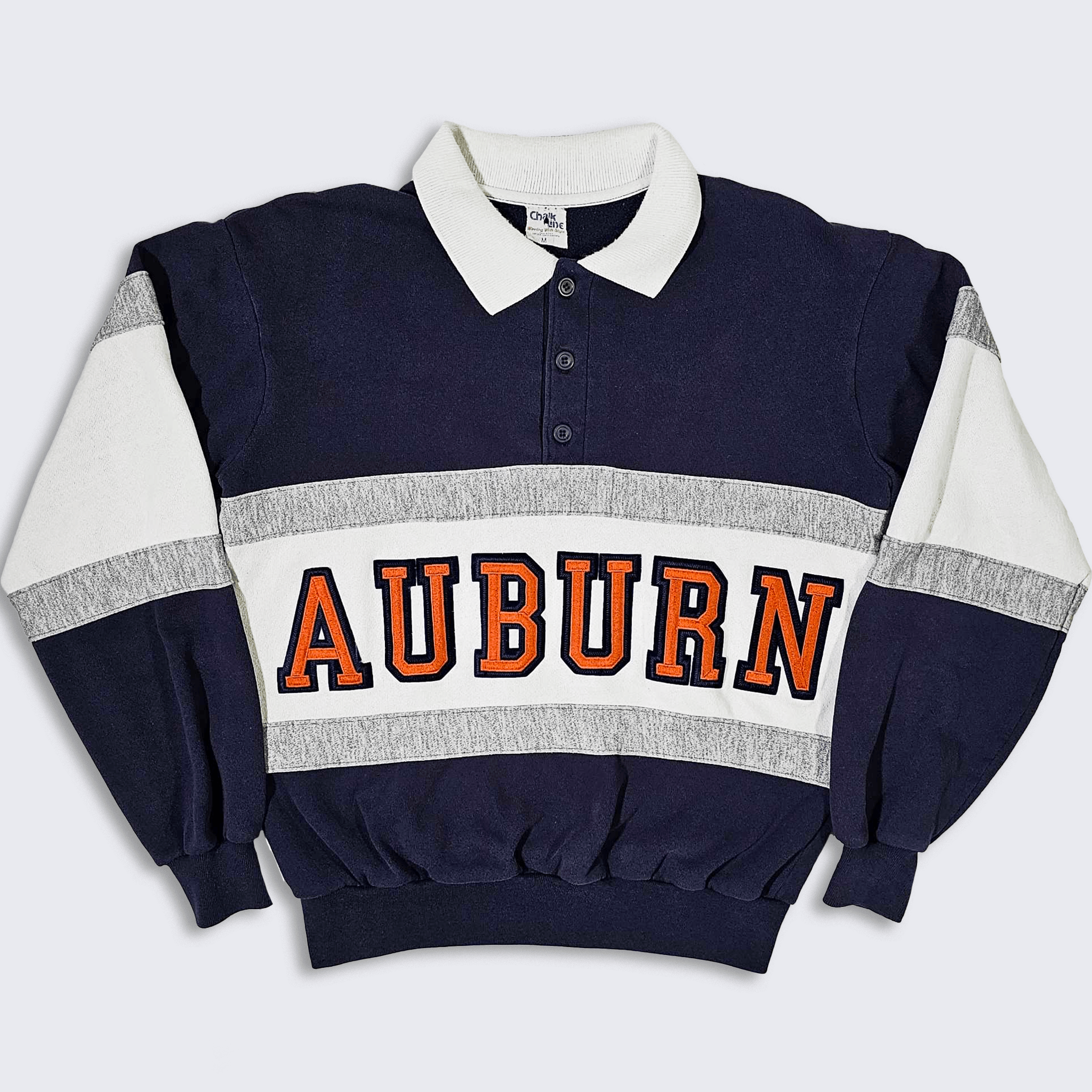 Chalk Line Auburn Tigers Vintage 80s Chalk Line Rugby Polo Shirt Size US M / EU 48-50 / 2 - 1 Thumbnail