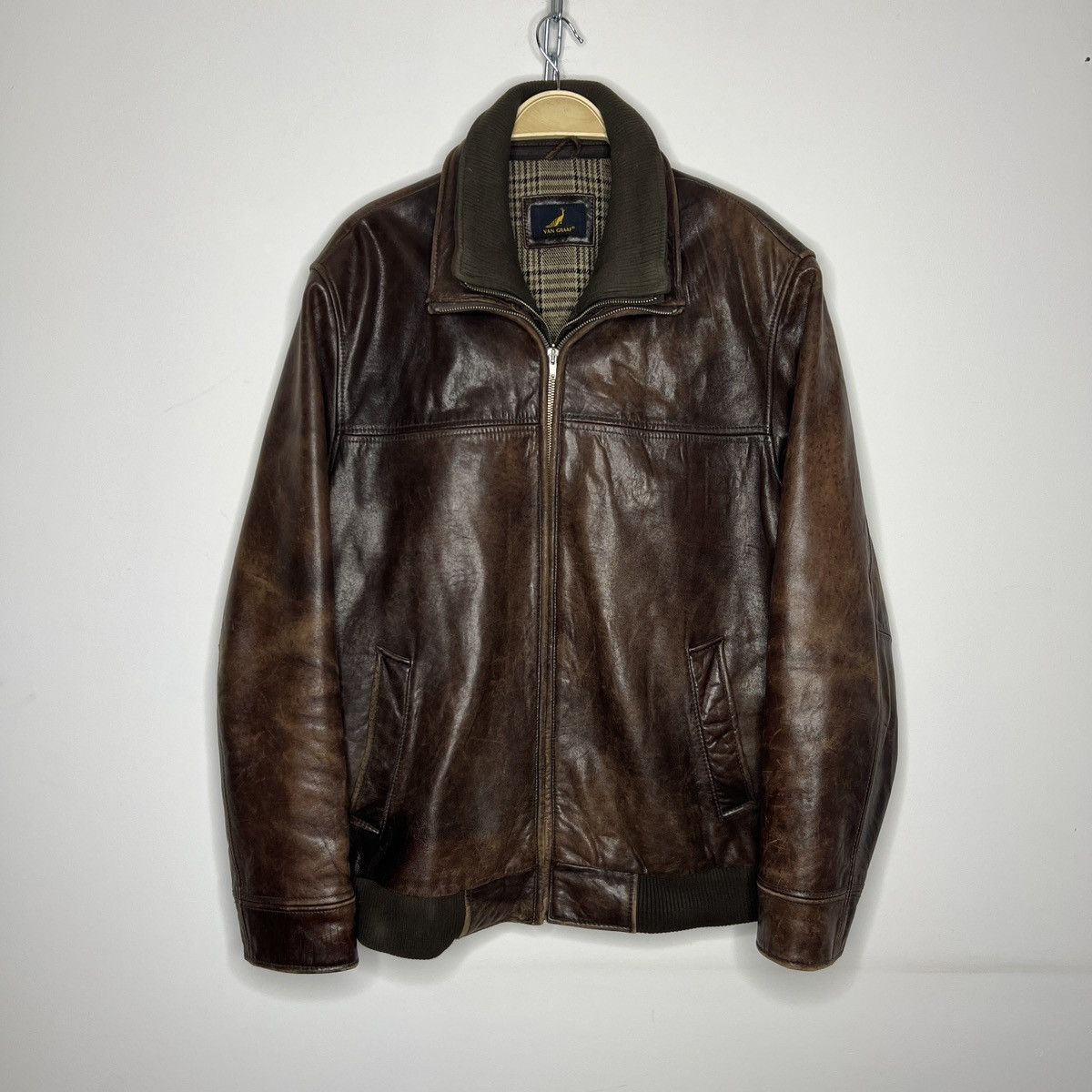Leather Vintage Brown Leather Motor Biker Jacket Trucker Genuine Size US L / EU 52-54 / 3 - 1 Thumbnail