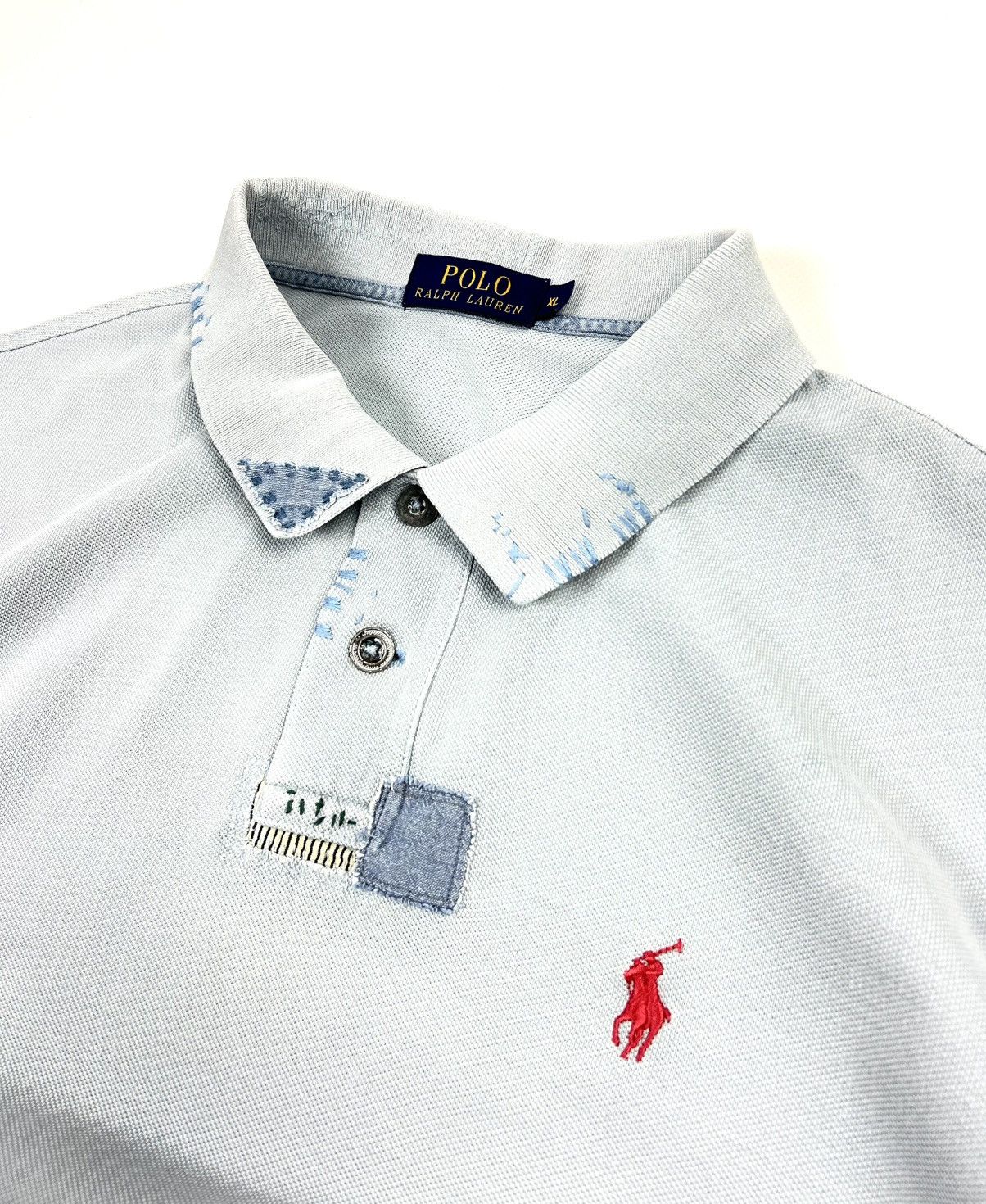 Polo Ralph Lauren Ralph Lauren Polo Shirt Distressed Patchwork Paint Splatter Size US XL / EU 56 / 4 - 4 Thumbnail