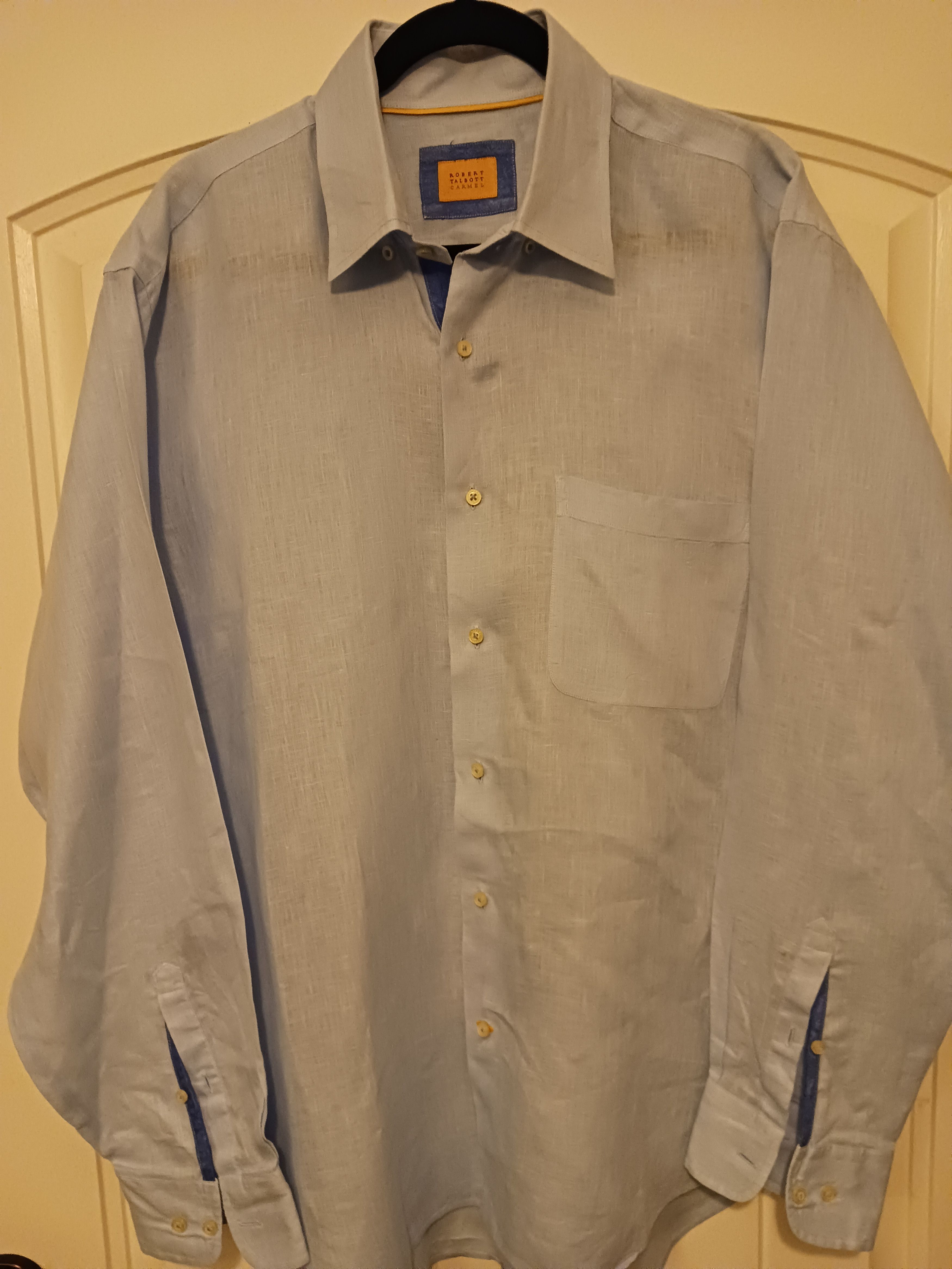 Robert Talbott 100% Linen Button Front Long Sleeve Shirt Size US L / EU 52-54 / 3 - 1 Thumbnail