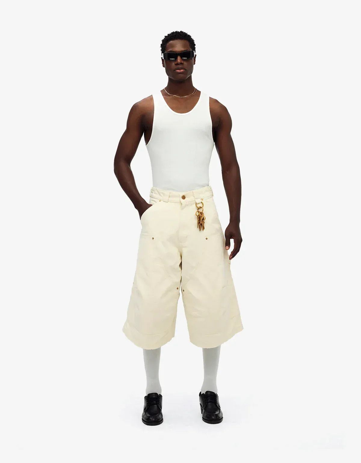 Willy Chavarria Willy Chavarria White Stockton Double Knee Short Size US 34 / EU 50 - 4 Thumbnail