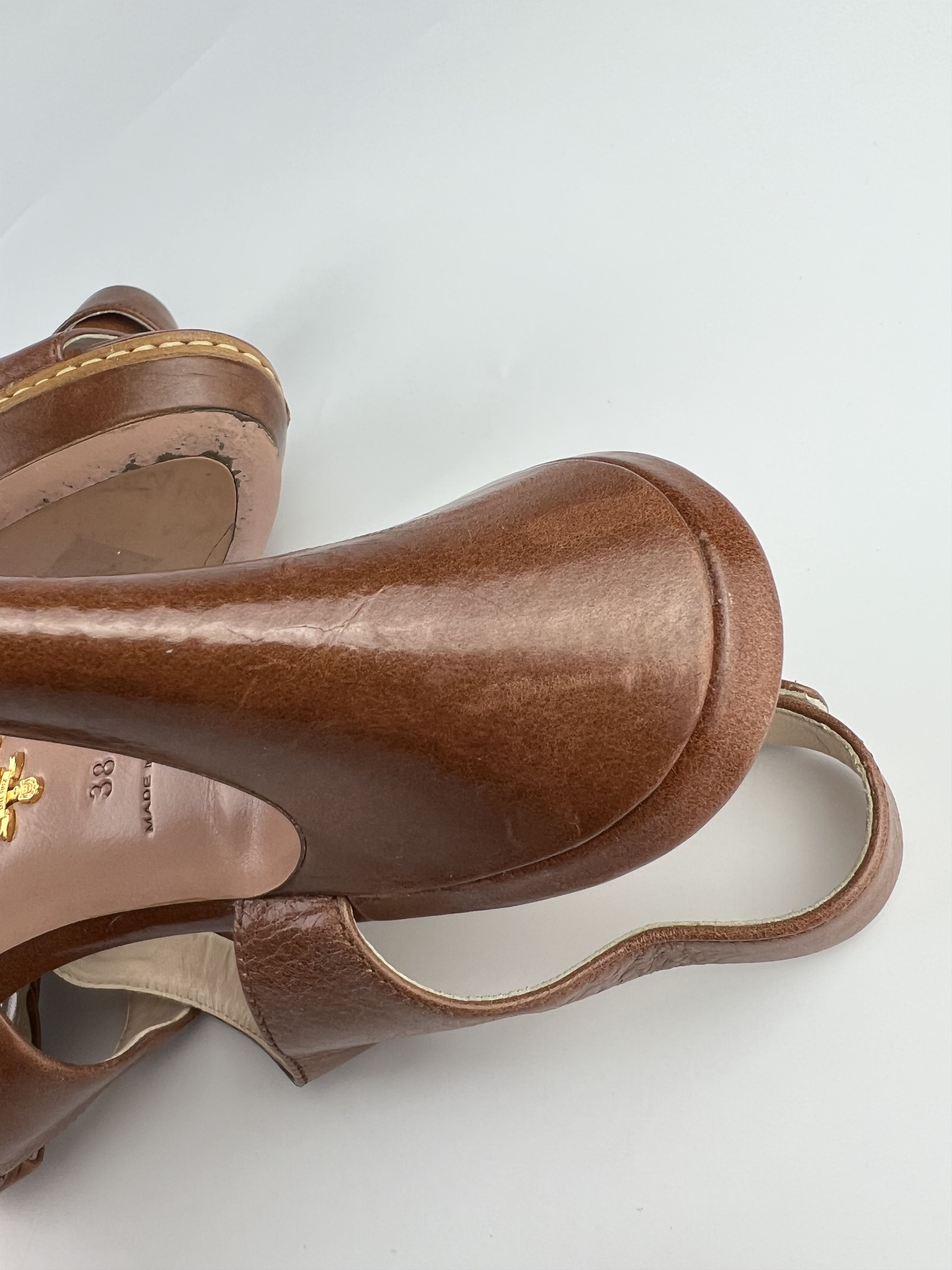 Prada Prada Brown Heels Size 38 Size US 8 / IT 38 - 20 Thumbnail