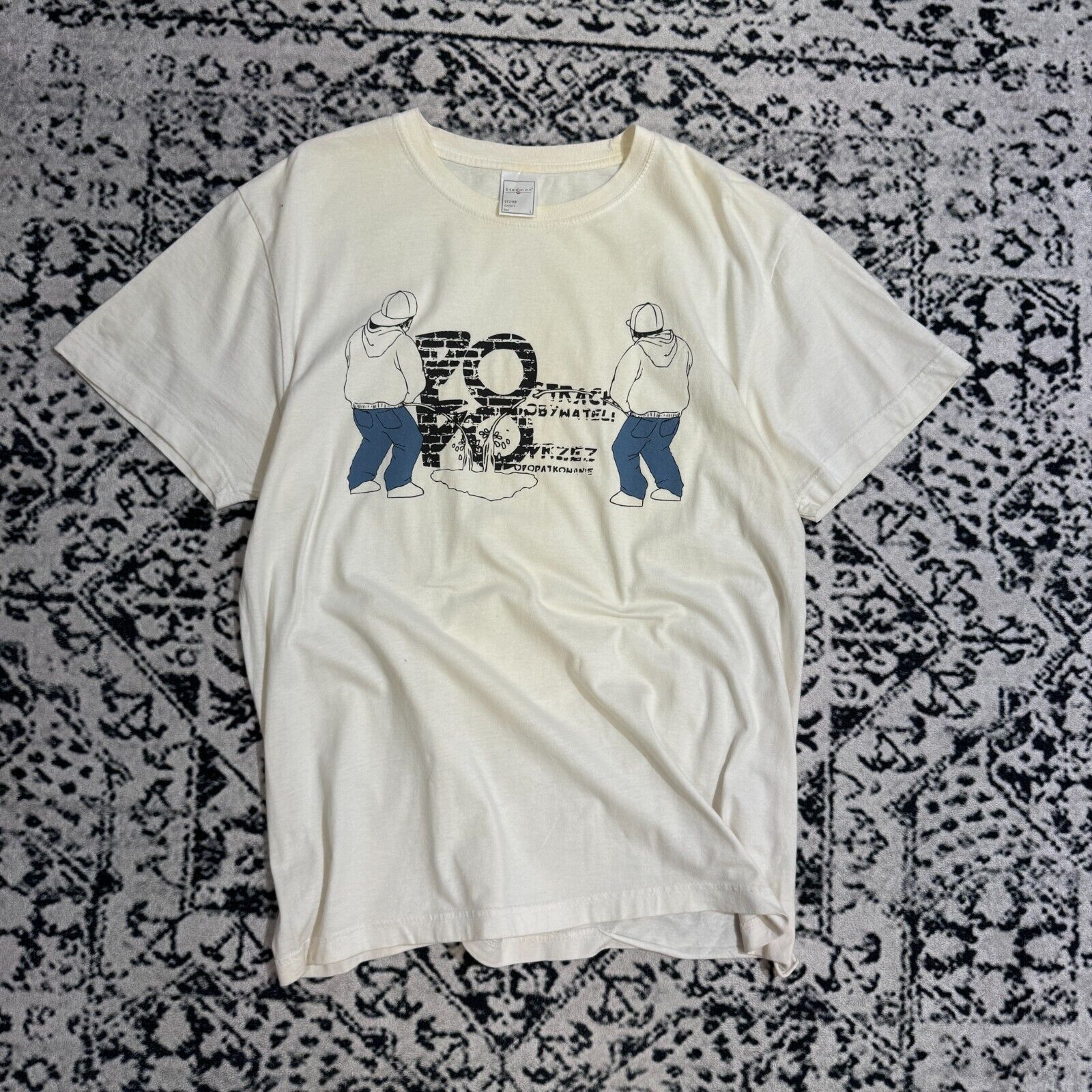 Vintage Vintage Stedman White Cotton T-Shirt Size L Graffiti Size US L / EU 52-54 / 3 - 1 Thumbnail