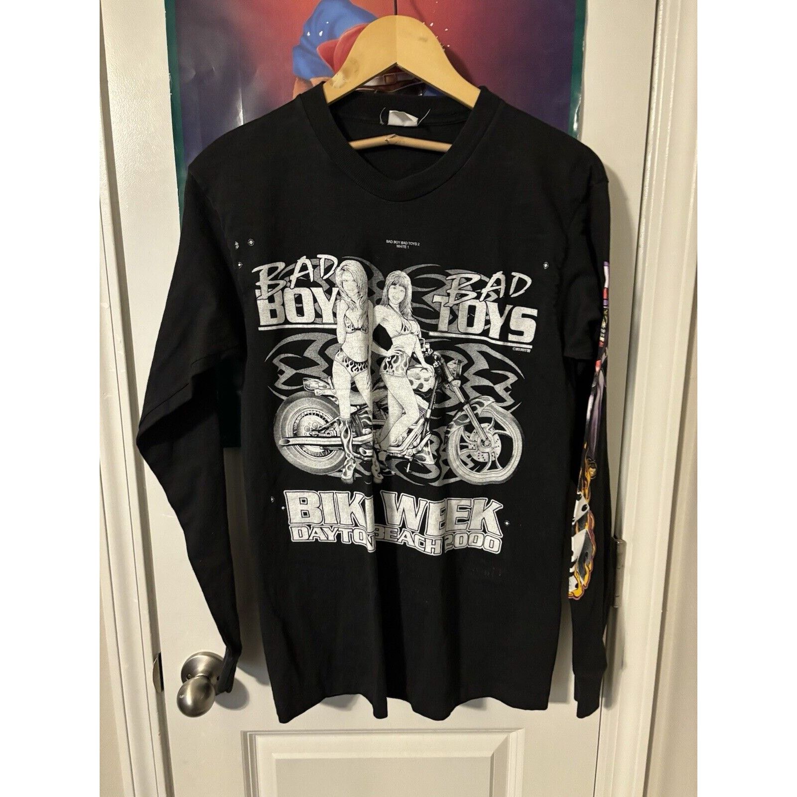 Other Vintage bad boys bikeblack long sleeve shirt test print rare Size US XL / EU 56 / 4 - 1 Thumbnail