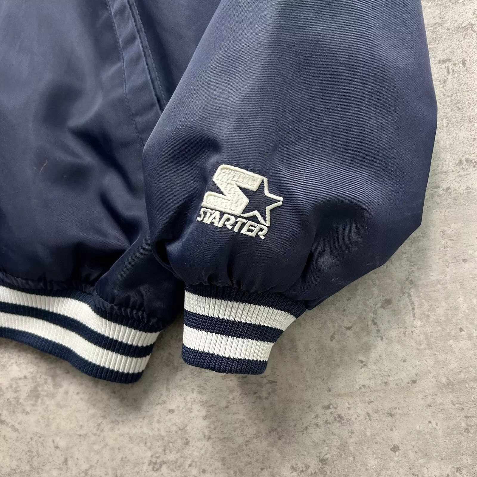 MLB × Starter × Vintage NEW YORK YANKEES DIAMOND COLLECTION SATIN JACKET YOUTH Sz Size XL / US 12-14 / IT 48-50 - 3 Thumbnail