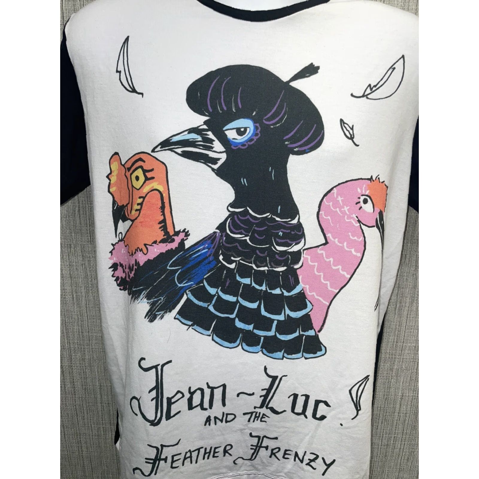 Vintage Jean~Luc And The Feather Frenzy Short Sleeve Graphic T-Shirt Mens M Black Shirt Mens M Black Jean~Luc T-Shirt Short Sleeve Graphic Size US M / EU 48-50 / 2 - 5 Thumbnail