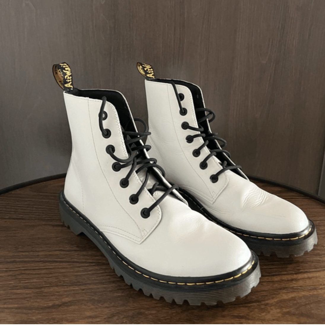 Dr. Martens Dr Martens Luana White Leather Combat Boots Size US 11 / IT 41 - 1 Thumbnail