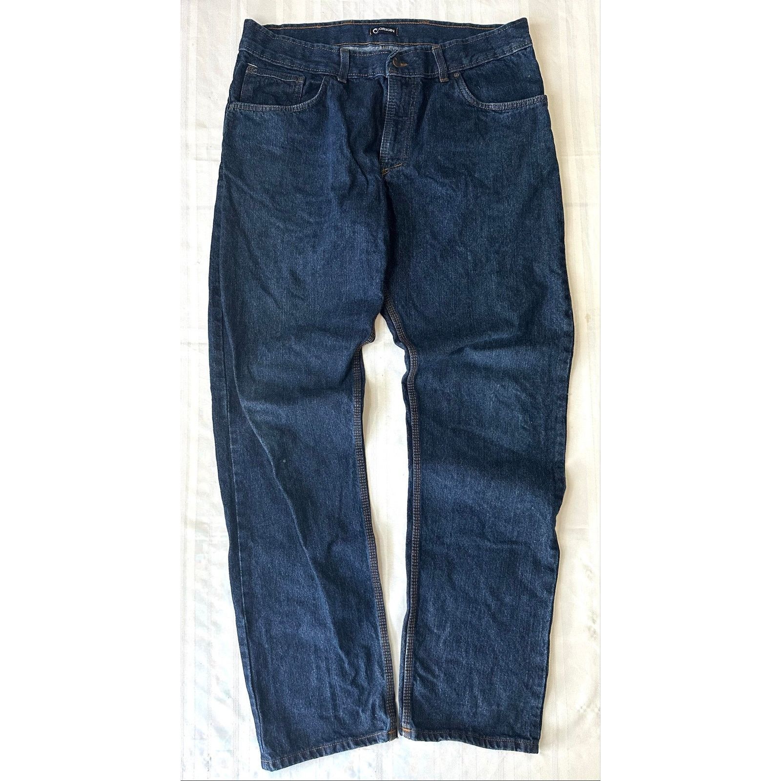 Original Chuck ORIGIN USA Men’s Dark Indigo Jeans Standard Straight Leg Fit Size US 36 / EU 52 - 1 Thumbnail