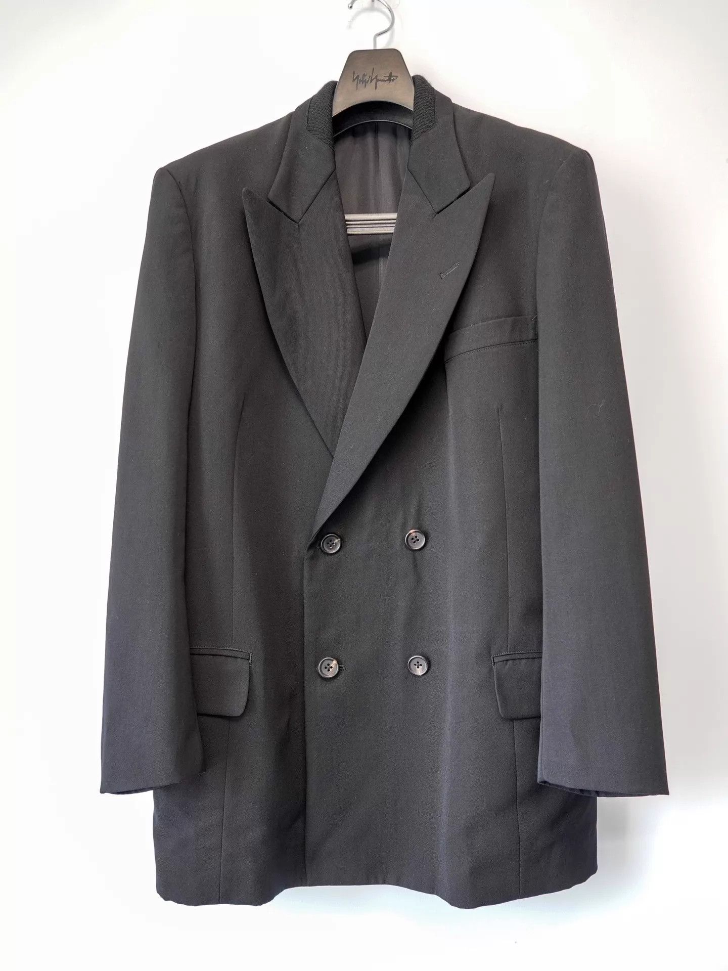Yohji Yamamoto Yohji Yamamoto 1995AW Knit Peak Lapel DB Jacket Size US S / EU 44-46 / 1 - 1 Thumbnail