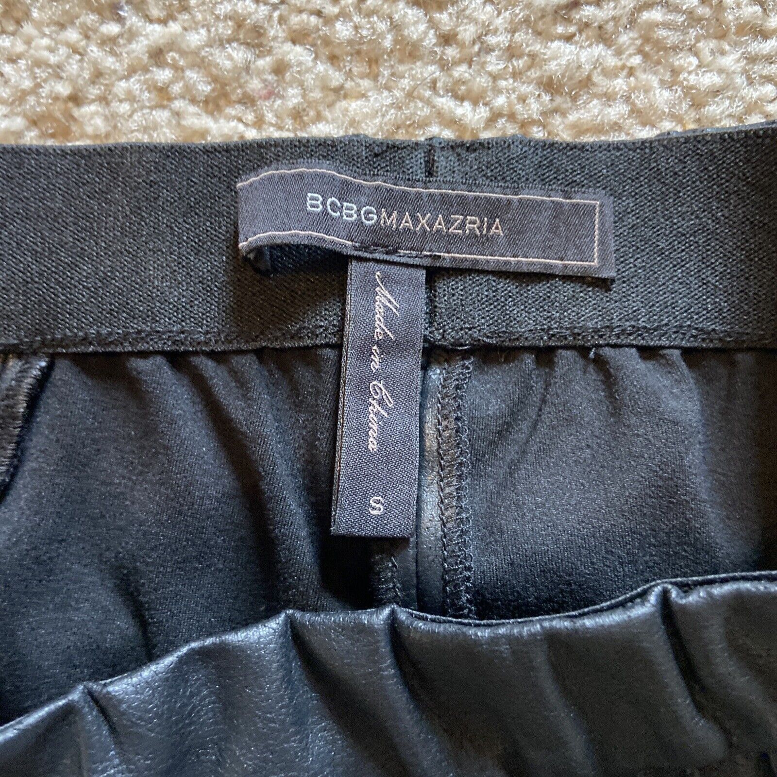 Bcbgmaxazria Women's BCBG MAXAZRIA Black Faux Leather Leggings Pants, S Size 27" / US 4 / IT 40 - 7 Thumbnail