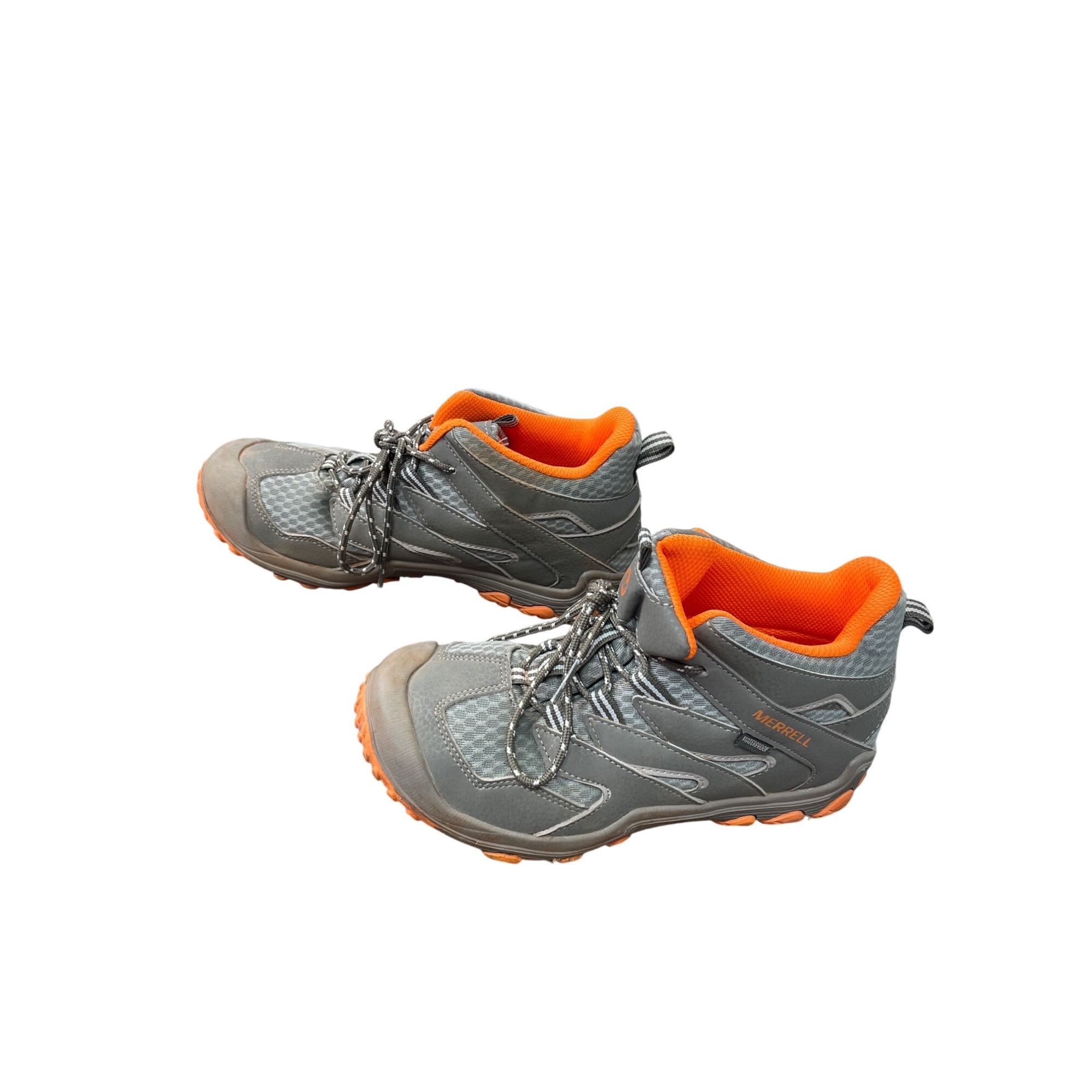 Merrell Merrell womans gray orange waterproof hiking hight top sneak Size US 5.5 / IT 35.5 - 3 Thumbnail